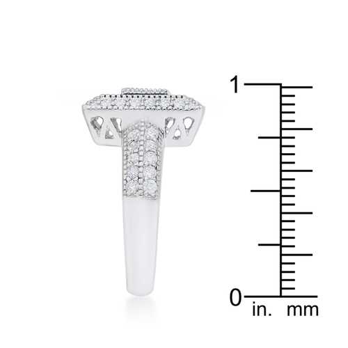 0.7ct CZ Vintage Style Rhodium Plated Ring for Women - Elegant Antique Jewelry Gift for Anniversary, Engagement & Special Occasions
