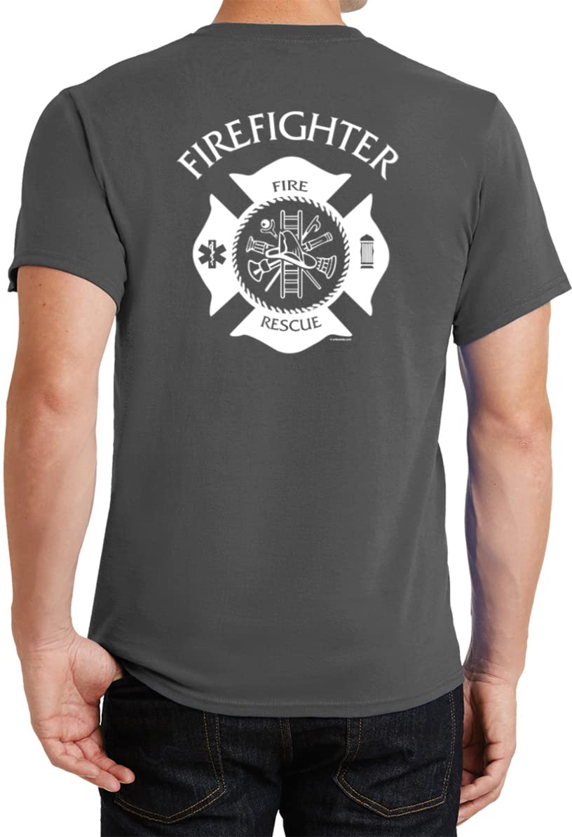 Firefighter Fire Rescue T-Shirt - Front & Back Print - First Responder Apparel for Men & Women - Perfect for Fire Department, EMS, and Emergency Services