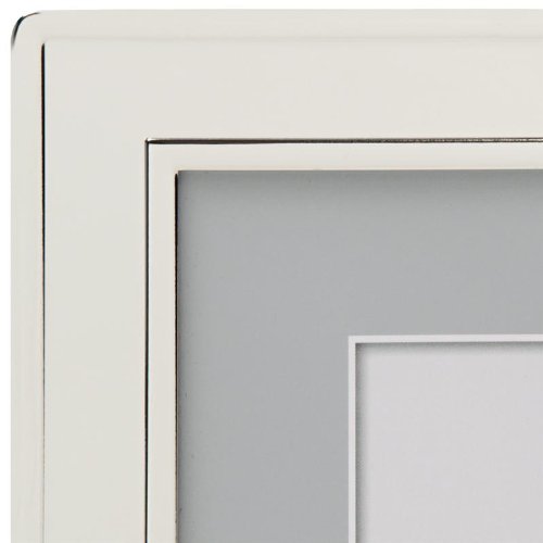 Tarnish Resistant Silver Picture Frame 4x6 - Siena Double Border Plain Photo Frame for End Table, Credenza, Shelf & Nightstand - Perfect for Home Decor, Office Display & Gift Giving