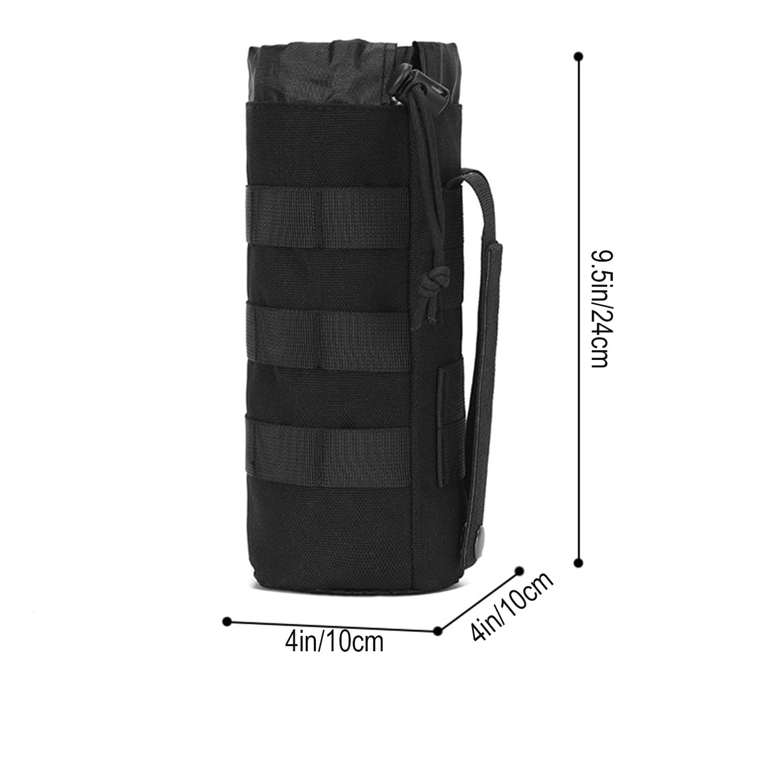 LFWATAXY Tactical Water Bottle Pouch - Durable Nylon Webbing Cup Holder for Backpack Attachment - Multipurpose Outdoor Gear for Hiking, Camping & Military Use