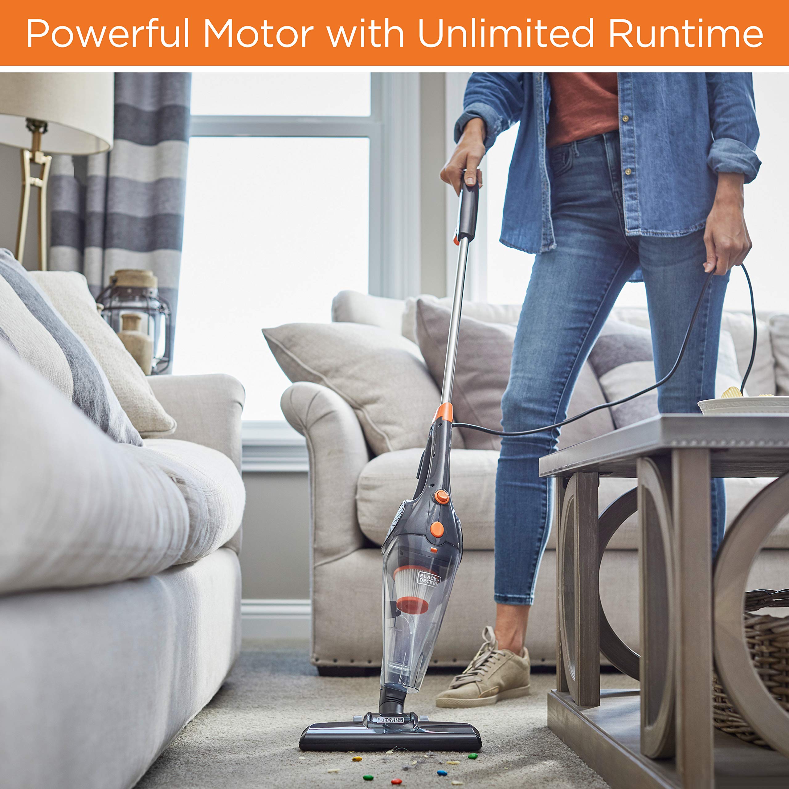 BLACK+DECKER BDXHHV005G 3-in-1 Cordless Handheld Vacuum Cleaner - Lightweight, Powerful Suction for Home, Car & Pet Hair Cleaning (Gray)