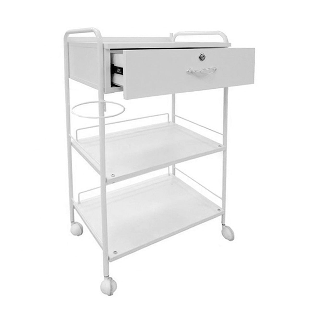 Greenlife® Professional Beauty Trolley with Lockable Drawer & Lamp Holder - Perfect for Salon, Spa & Home Makeup Organization (Model ST271)