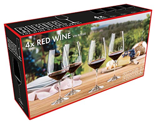 Riedel Exclusive Vinum Extreme Set of 4 Red Wine Glasses - 800 Ounce - Perfect for Cabernet & Bordeaux - Elegant Stemware for Fine Dining & Wine Tasting Parties