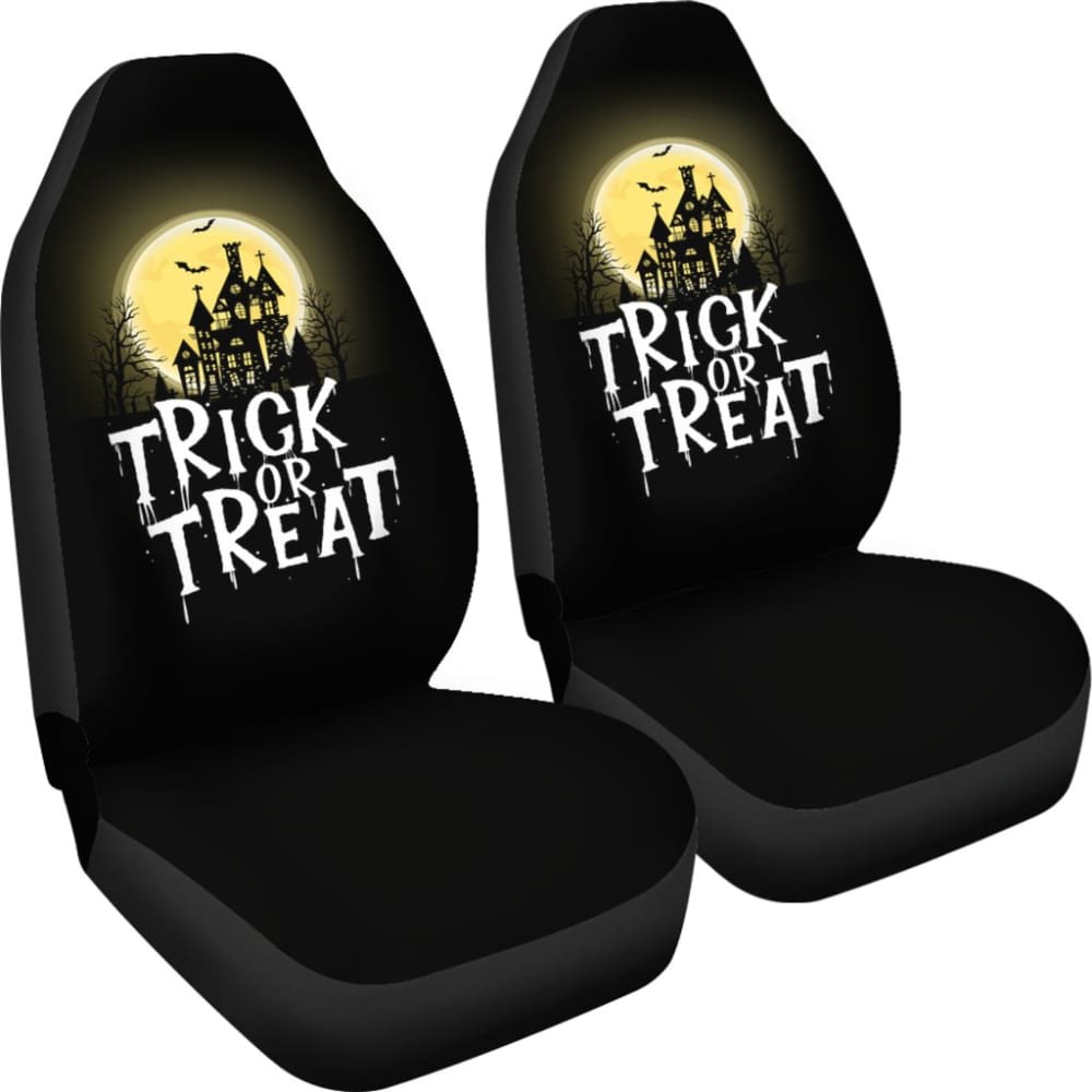 Spooky Halloween Car Seat Covers for Trick or Treat - Fun & Protective Auto Accessories (Set of 2) - Perfect for Halloween Parties, School Events & Family Outings