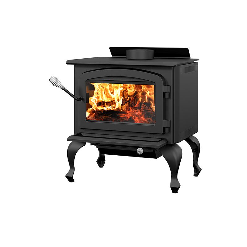 Drolet Columbia II EPA Certified Wood Burning Stove - 85,000 BTU, 2,200 Sq Ft Heating, DB03016 - Perfect for Home, Cabin, and Outdoor Heating
