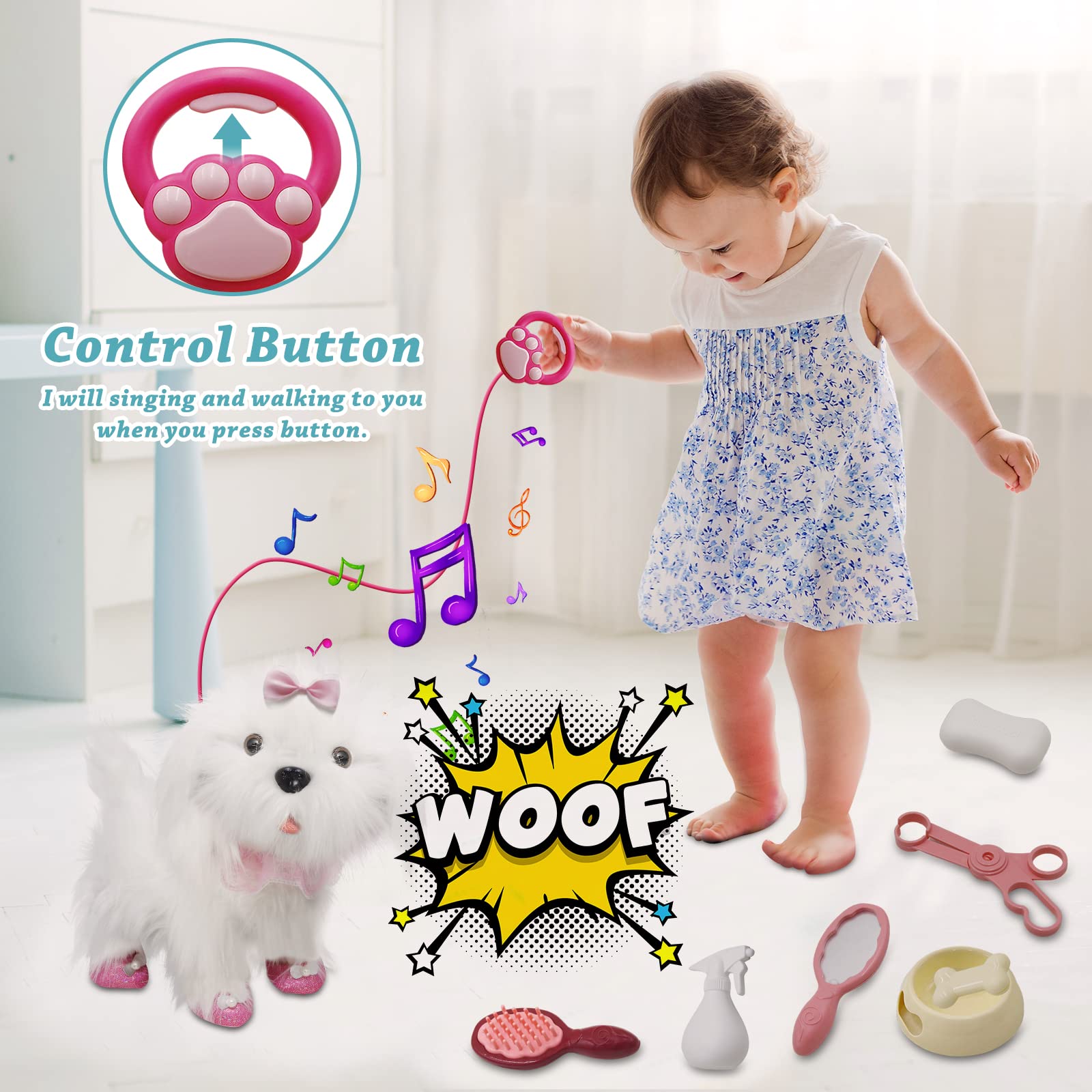 Interactive Toy Dog for Kids - Walk, Bark & Sing - Perfect Gift for 2-5 Year Olds - Playtime Companion