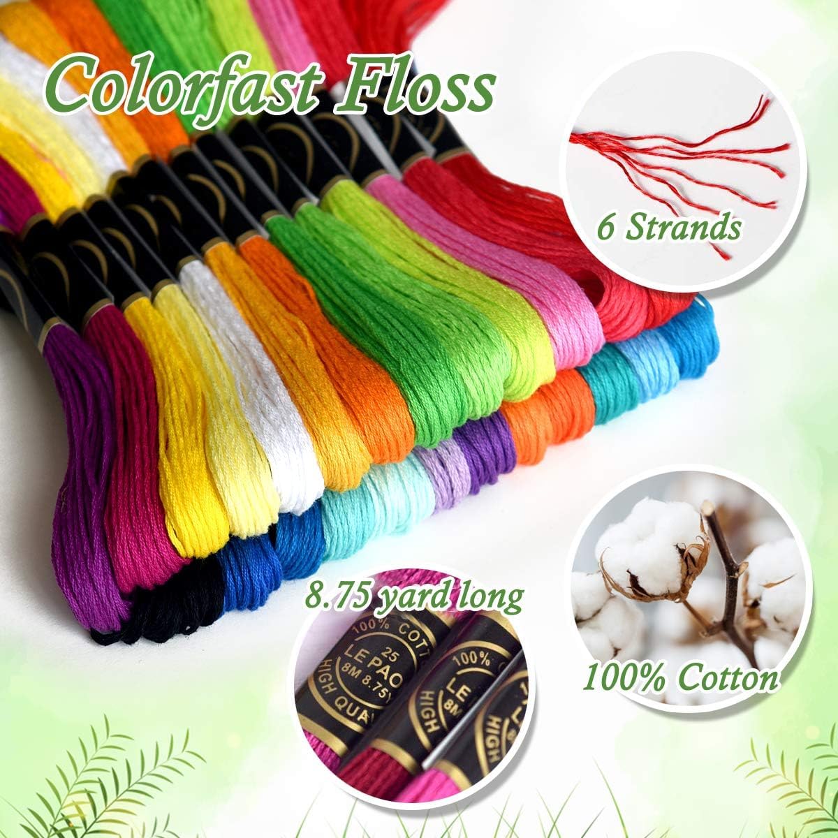 Vibrant Rainbow Embroidery Floss Kit - 25 Skeins for Cross Stitch, Friendship Bracelets & Hand Embroidery - Premium Craft Thread for DIY Projects, Scrapbooking & Home Decor