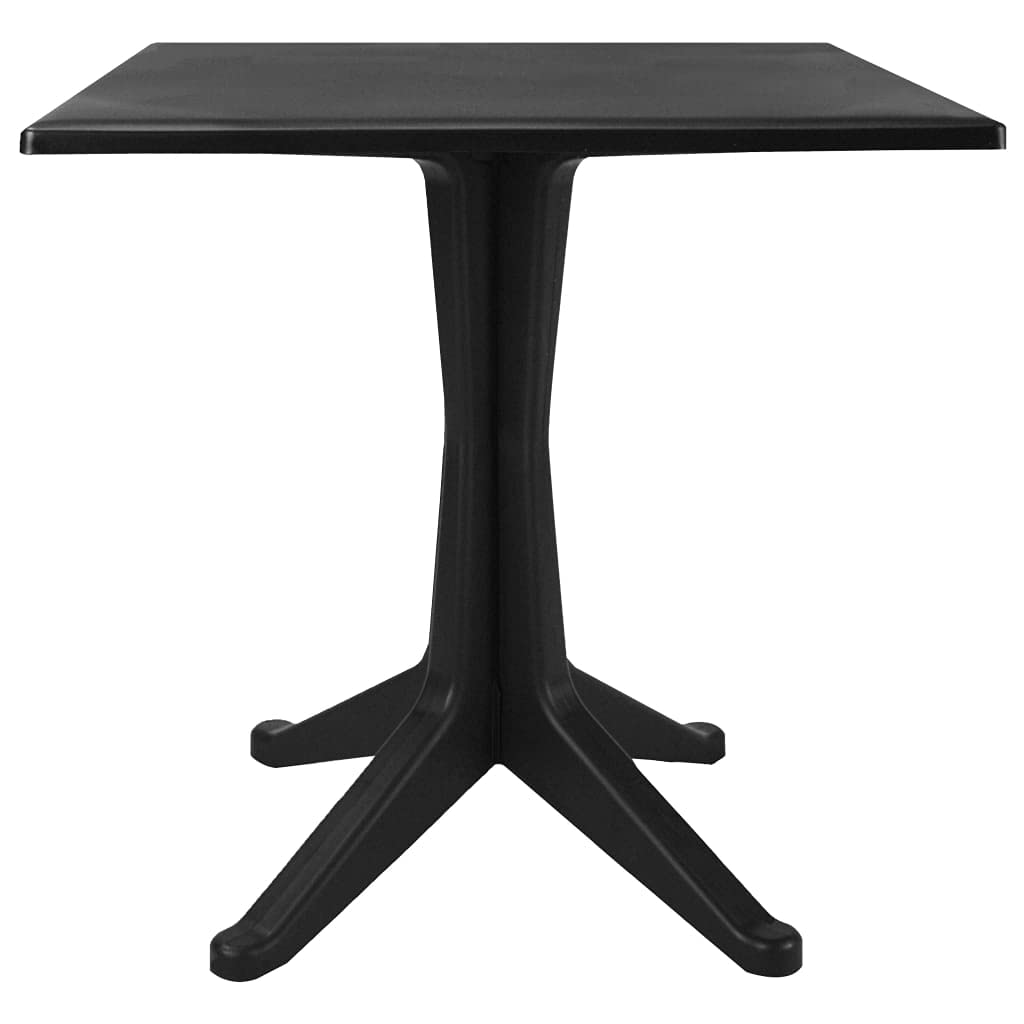 vidaXL 3-Piece Patio Bistro Set - Outdoor Rattan Dining Table & Chairs with Cushions, Anthracite Plastic Garden Furniture for Backyard, Deck, or Balcony