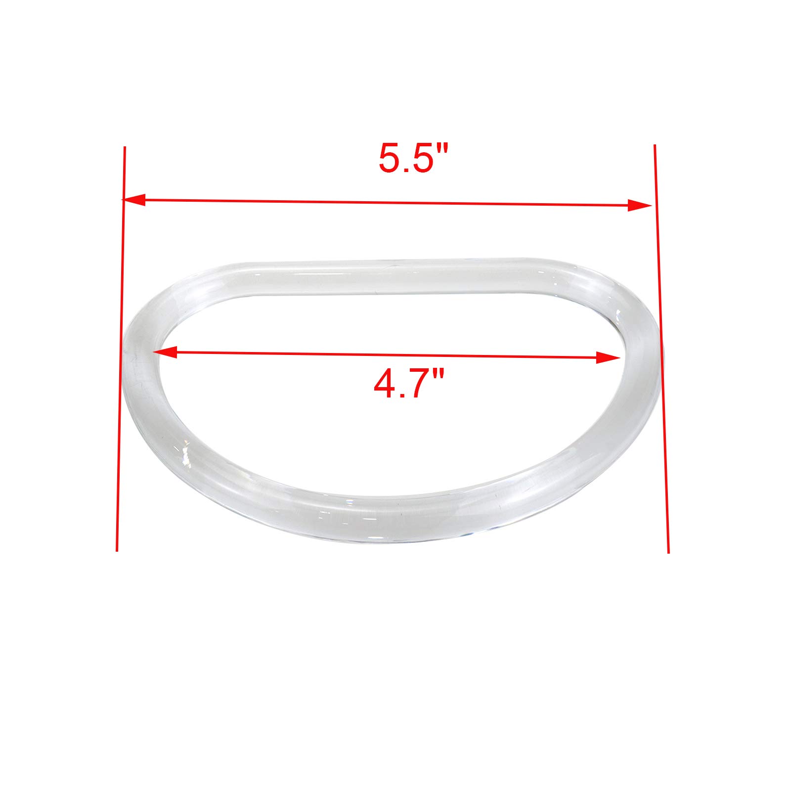 Geesatis 4-Piece Clear D-Shaped Plastic Handbag Handles for DIY Purse Making - Perfect for Handcrafted Tote Bags, Clutches & Designer Purses
