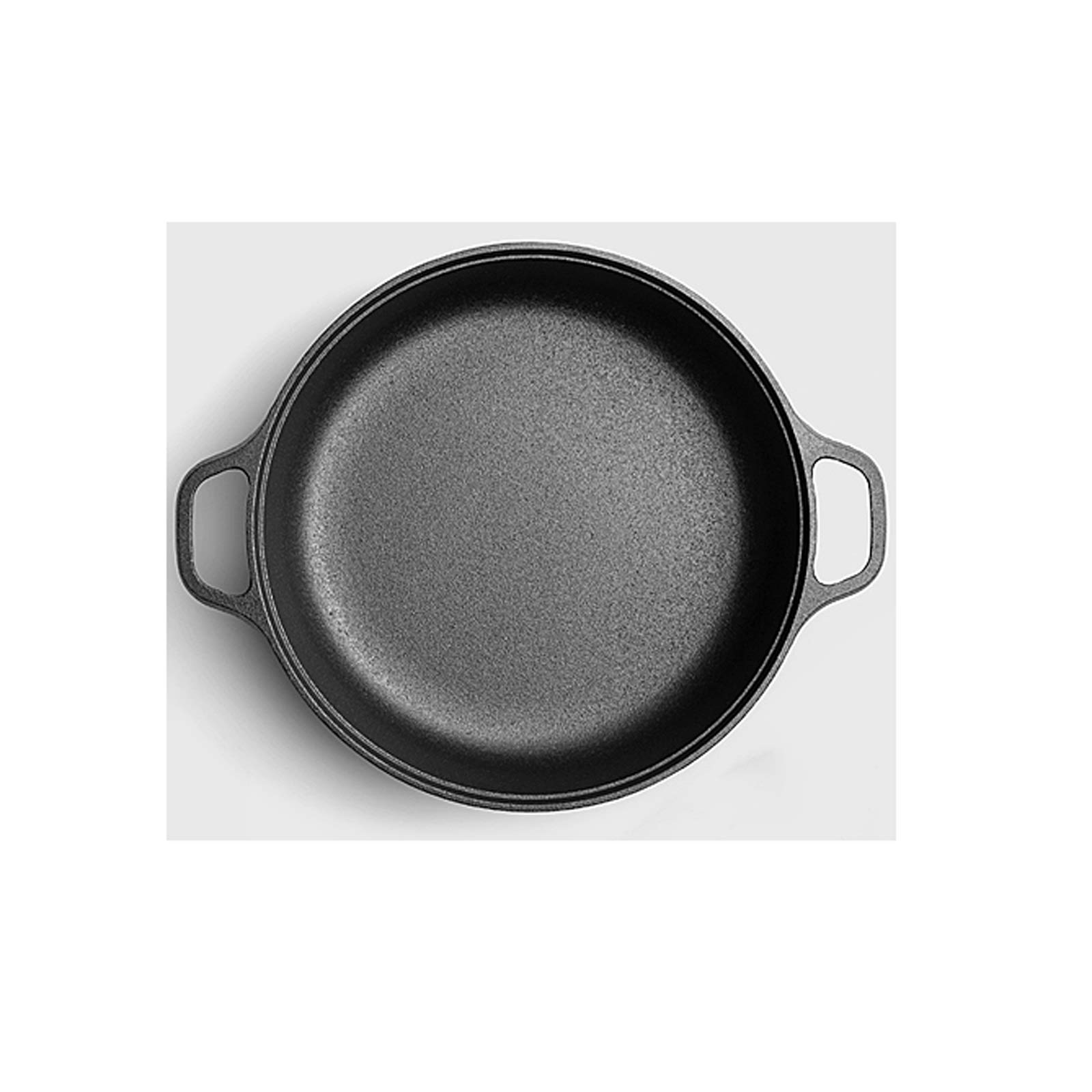 Premium Nonstick Cast Iron Frying Pan - 11.4 Inch Thickened Heavy Duty Skillet, Uncoated Natural Non-Stick Surface, Hard Anodized for Even Heat Distribution - Perfect for Searing, Frying, Pancakes & Family Cooking