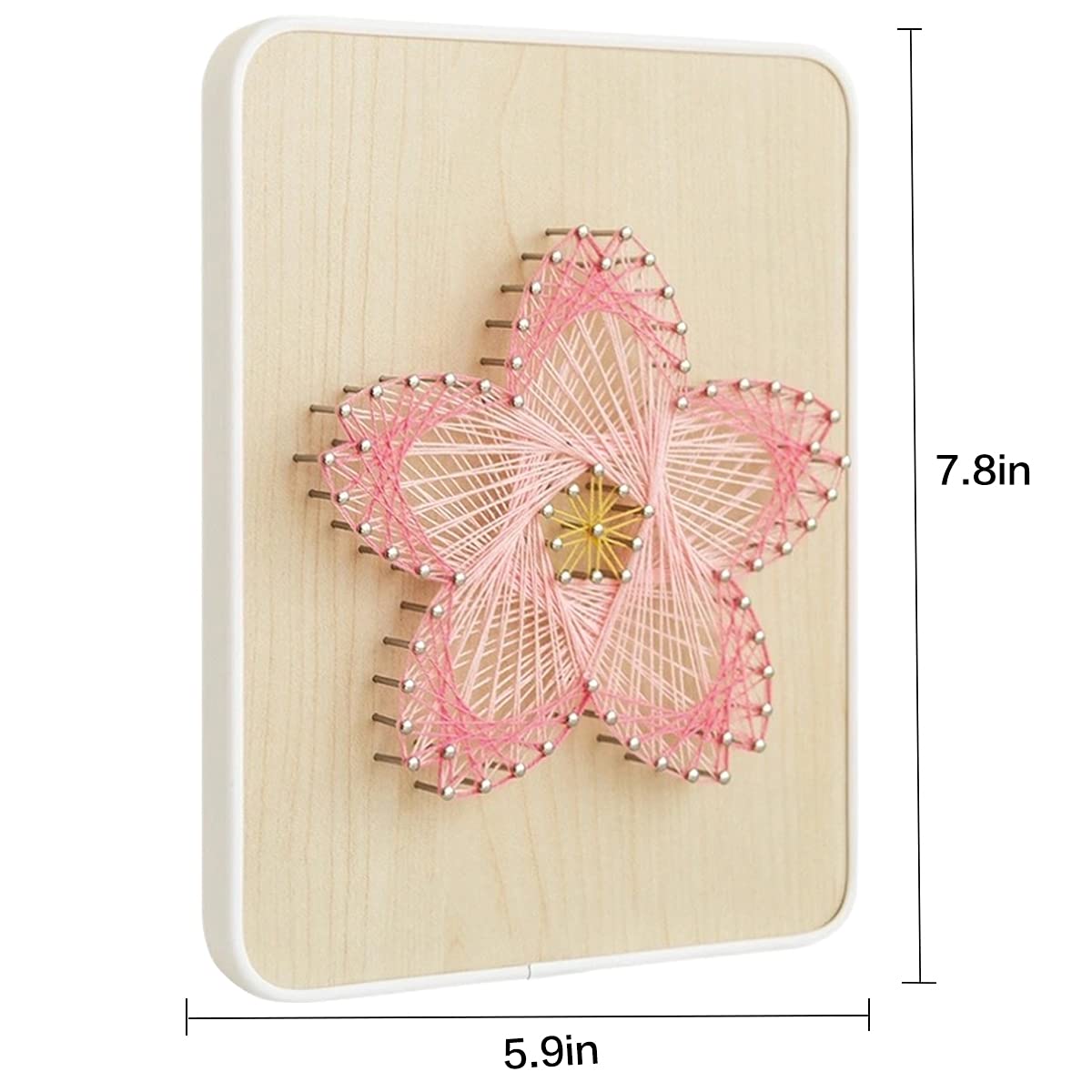 BAZIMA DIY String Art Kit for Beginners - Cherry Blossoms Craft Kit, Unique Gift for Holidays, Birthday, Home Decor & Wall Art