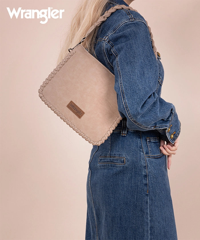 Wrangler Braided Crossbody Bag for Women - Stylish Leather Shoulder Purse with Adjustable Strap, Perfect for Travel, Shopping & Everyday Use