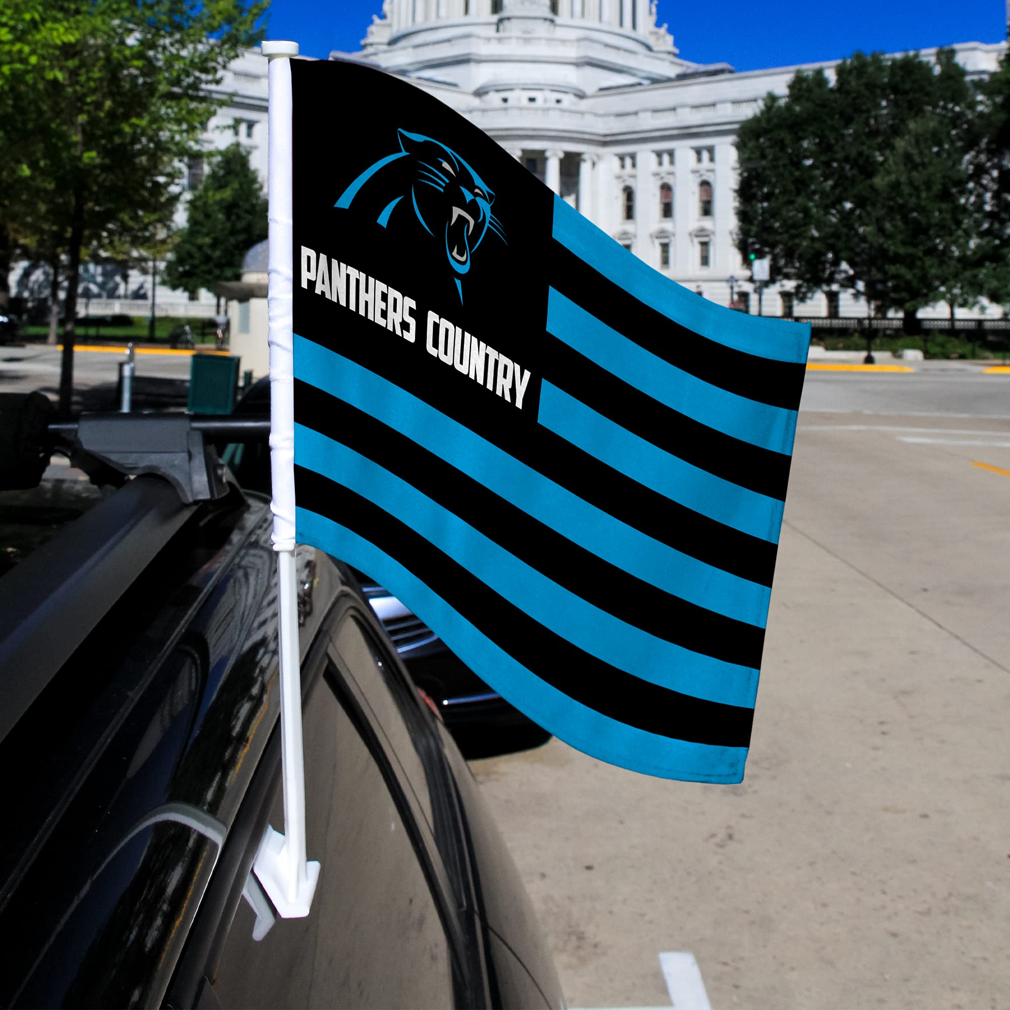 NFL Car Flag - Double Sided Officially Licensed Team Logo - Durable Polyester Car Accessory for Game Day Tailgating & Road Trips