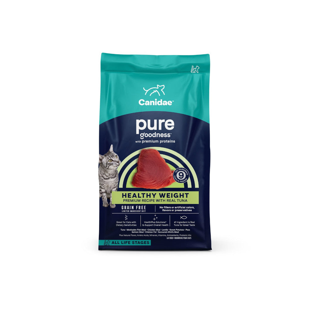 PURE Grain Free Indoor Cat Dry Food with Tuna - High Protein, Natural Ingredients for Adult Cats - Perfect for Indoor Cats with Sensitive Stomachs & Weight Management