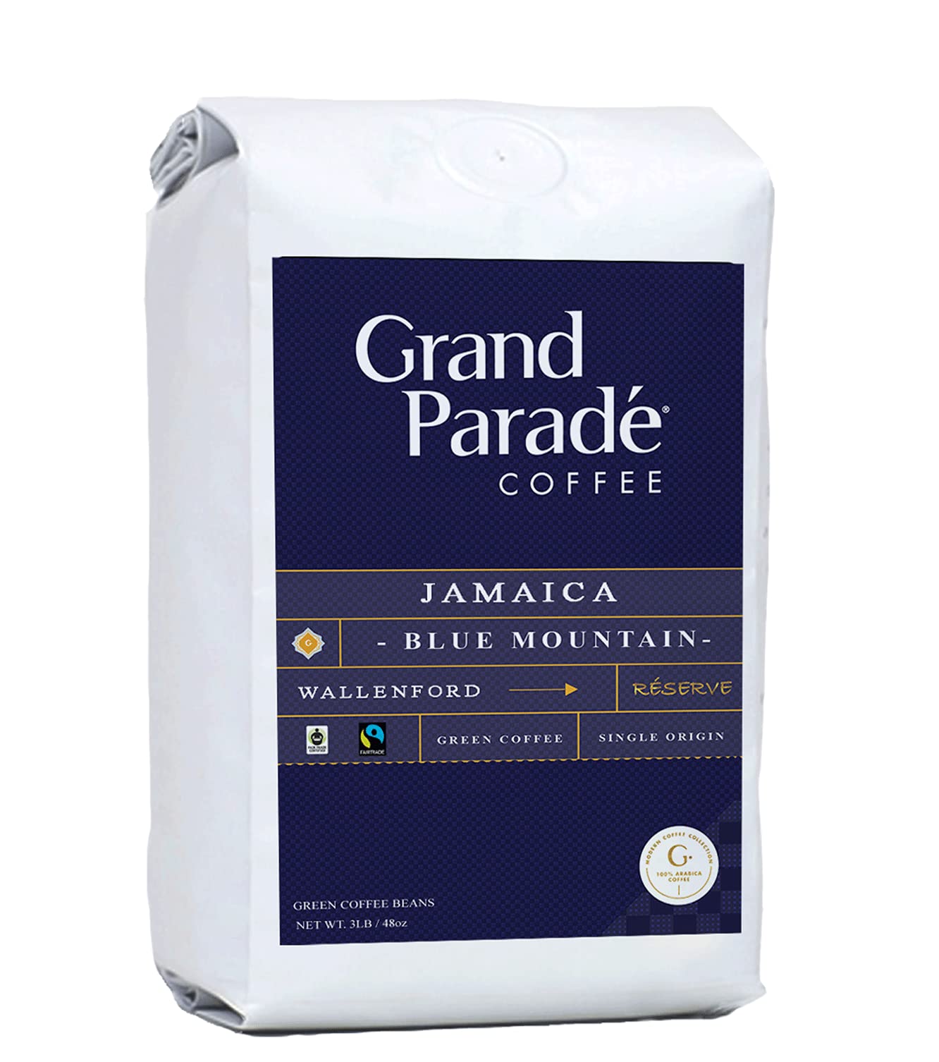 Jamaica Blue Mountain Green Coffee Beans - 3 Lbs Unroasted, Grade 1 Arabica, Single Origin Wallenford, Fair Trade Specialty Coffee for Home Roasting & Espresso Brewing