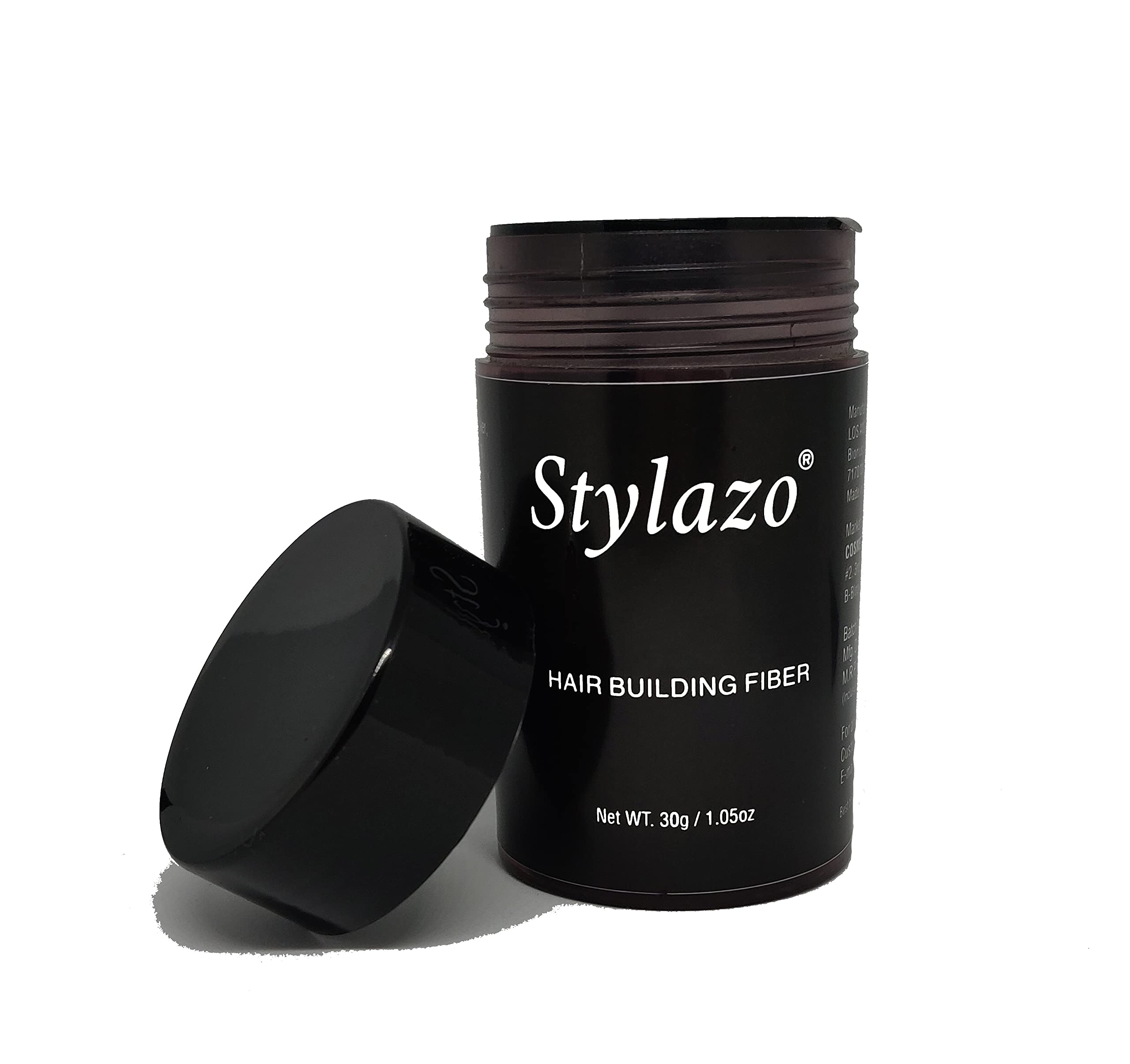 Stylazo Hair Building Fiber Powder for Thinning Hair - 30g Dark Brown | Instant Hair Thickening & Volumizing | Perfect for Daily Use & Special Occasions