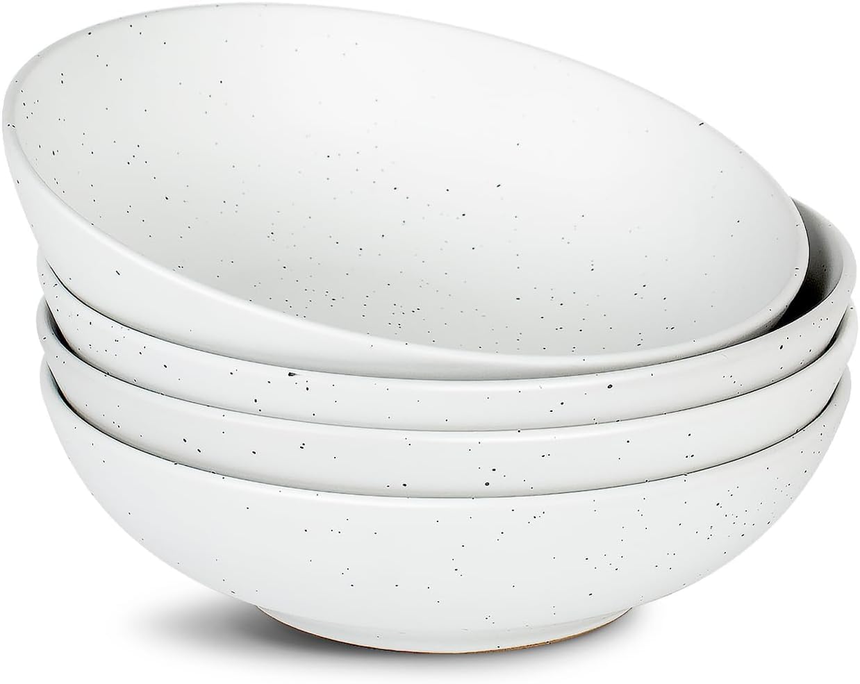 Famiware 8.75 Inch White Ceramic Pasta Bowls Set of 4 - Large Microwave & Dishwasher Safe Salad Serving Bowls for Dinner, Pasta, Soup & Dessert - Perfect for Family Meals, Entertaining & Restaurant Use