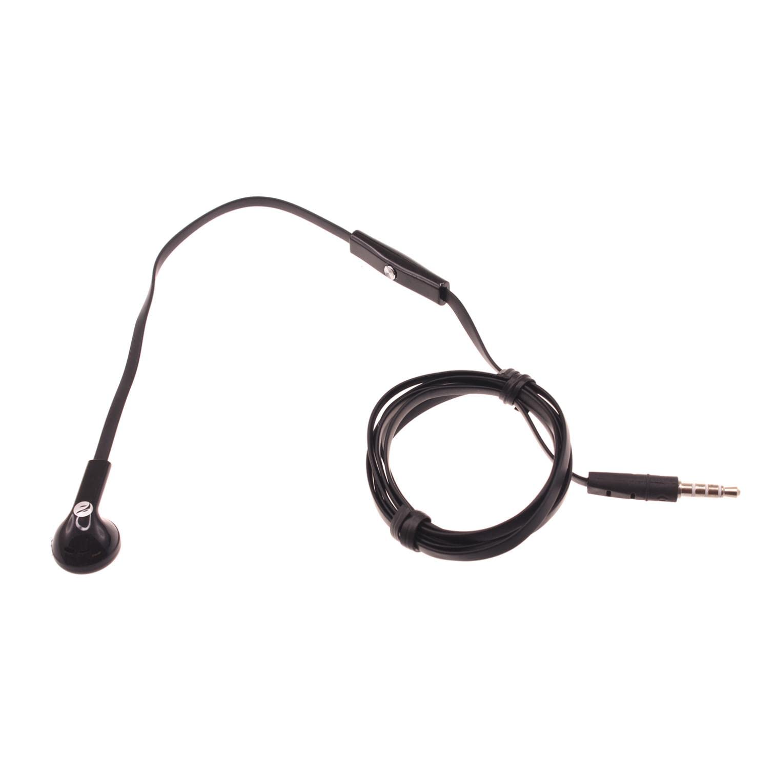 Single Mono Wired Earbud Headset with 3.5mm Jack - Flat Black Headphones Compatible with OnePlus Nord N20 5G & Nord N20 5G Phone | Perfect for Gaming, Calls & Music Listening