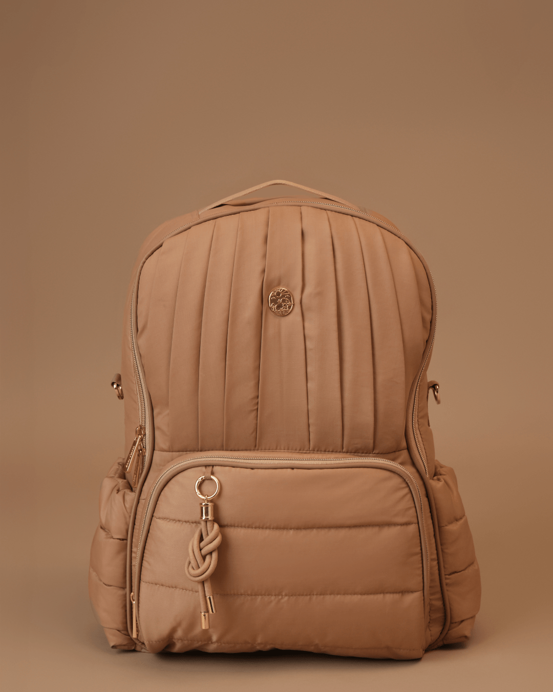 The Coast Diaper Bag - Premium Mocha Diaper Backpack for Moms, Large Waterproof Baby Bag with Insulated Bottle Pockets & Changing Pad - Perfect for Travel, Daycare & On-the-Go Parenting