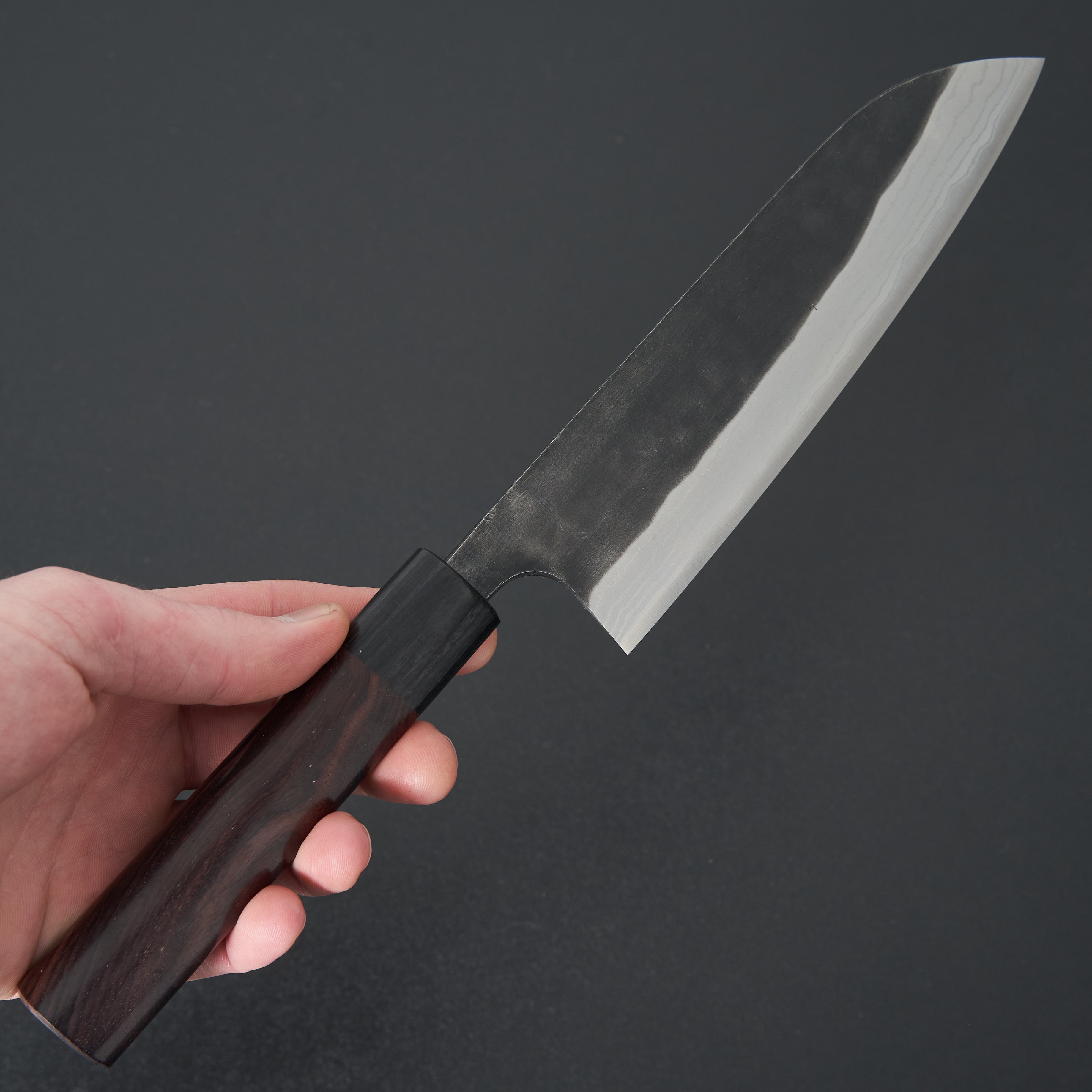 Premium Katsushige Anryu Kurouchi Damascus White #2 Santoku Knife 165mm - Japanese Handcrafted Chef Knife for Slicing, Dicing & Precision Cooking