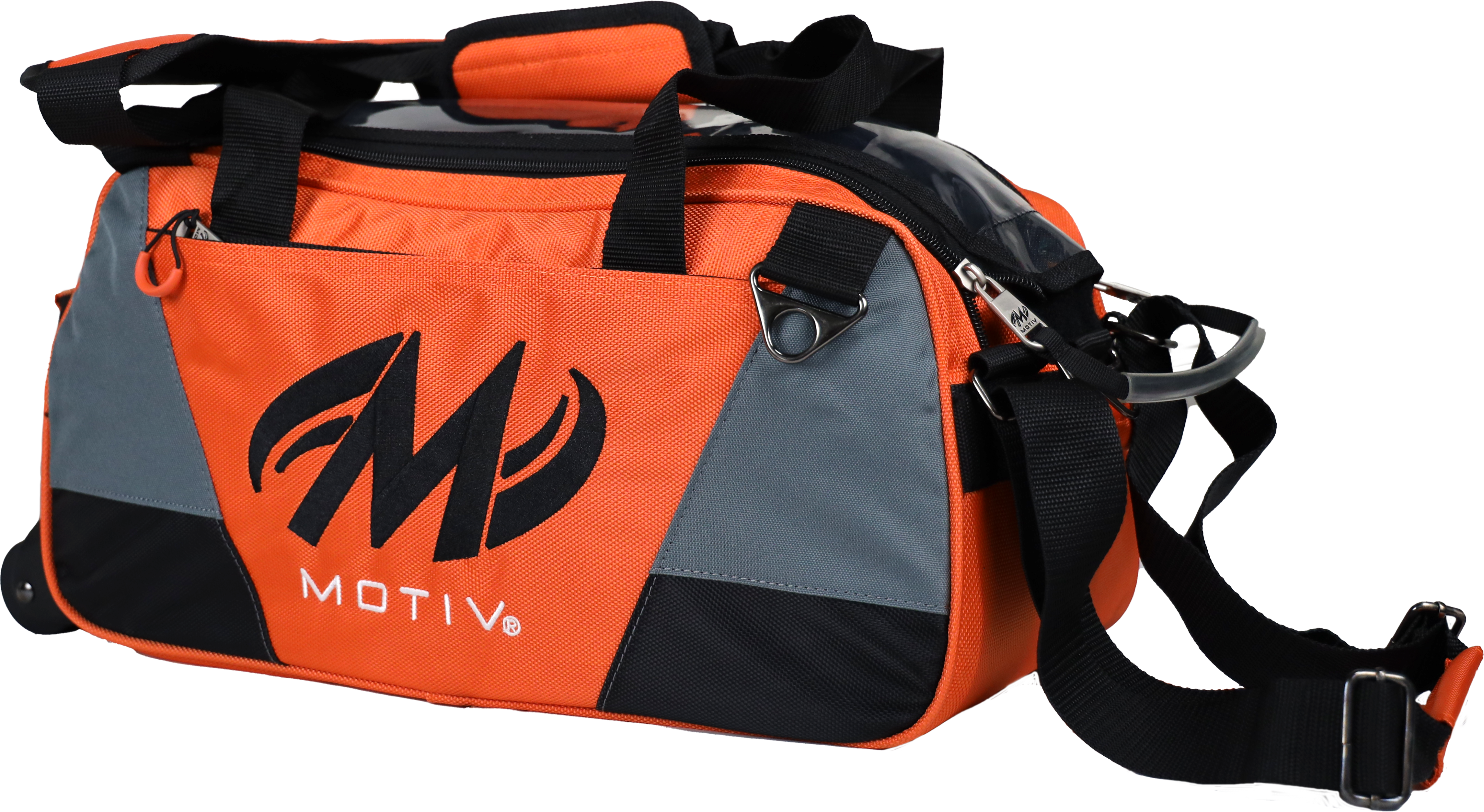Motiv Ballistix 2 Ball Double Tote Bowling Bag - Orange Color for Women & Men - Perfect for League Play & Tournament Travel