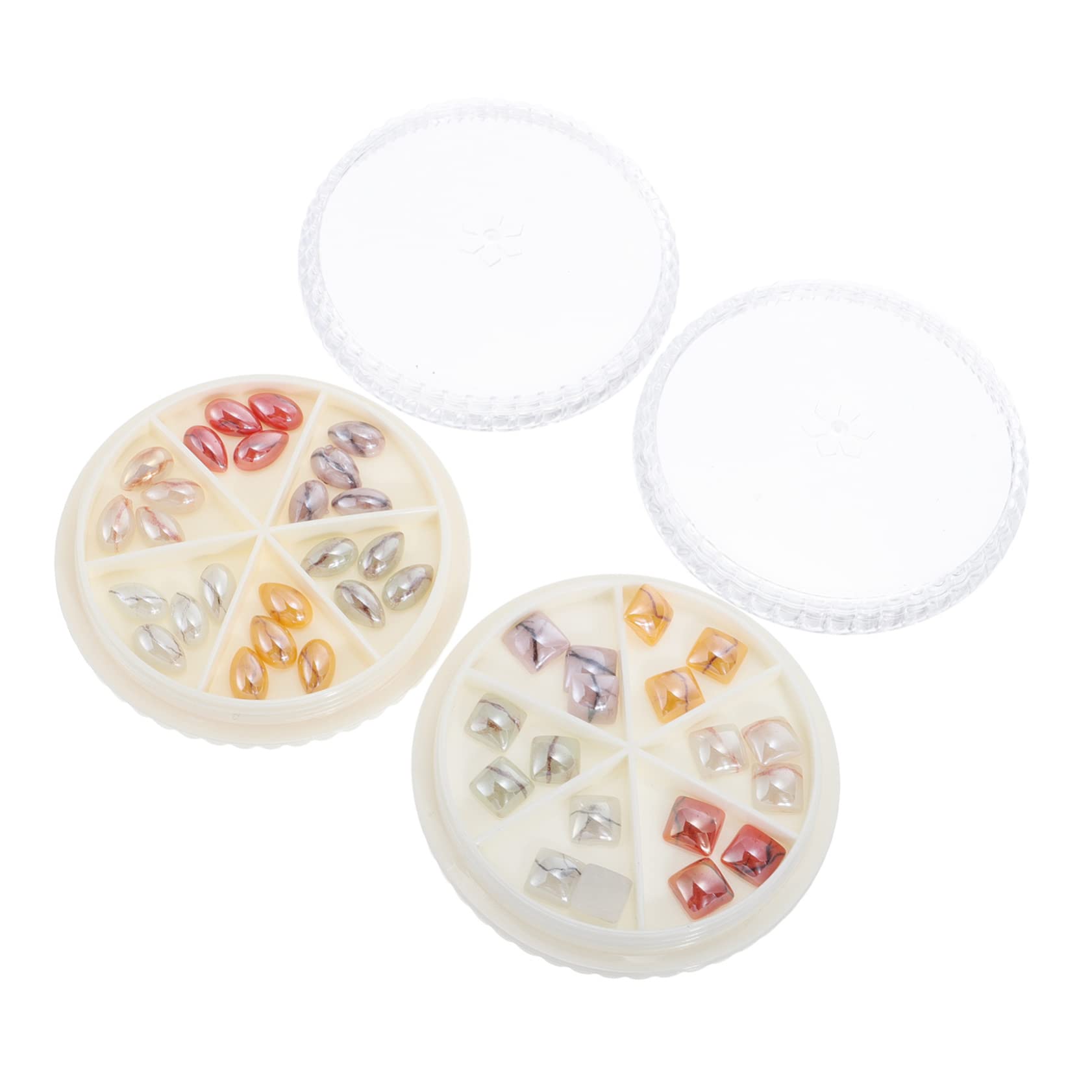 FOMIYES 2pcs Nail Art Gems - DIY Resin Nail Charms, Marble Nail Jewelry Decorations for Manicure & Nail Beauty | Perfect for Nail Salon, Home DIY, Party & Wedding Nail Art