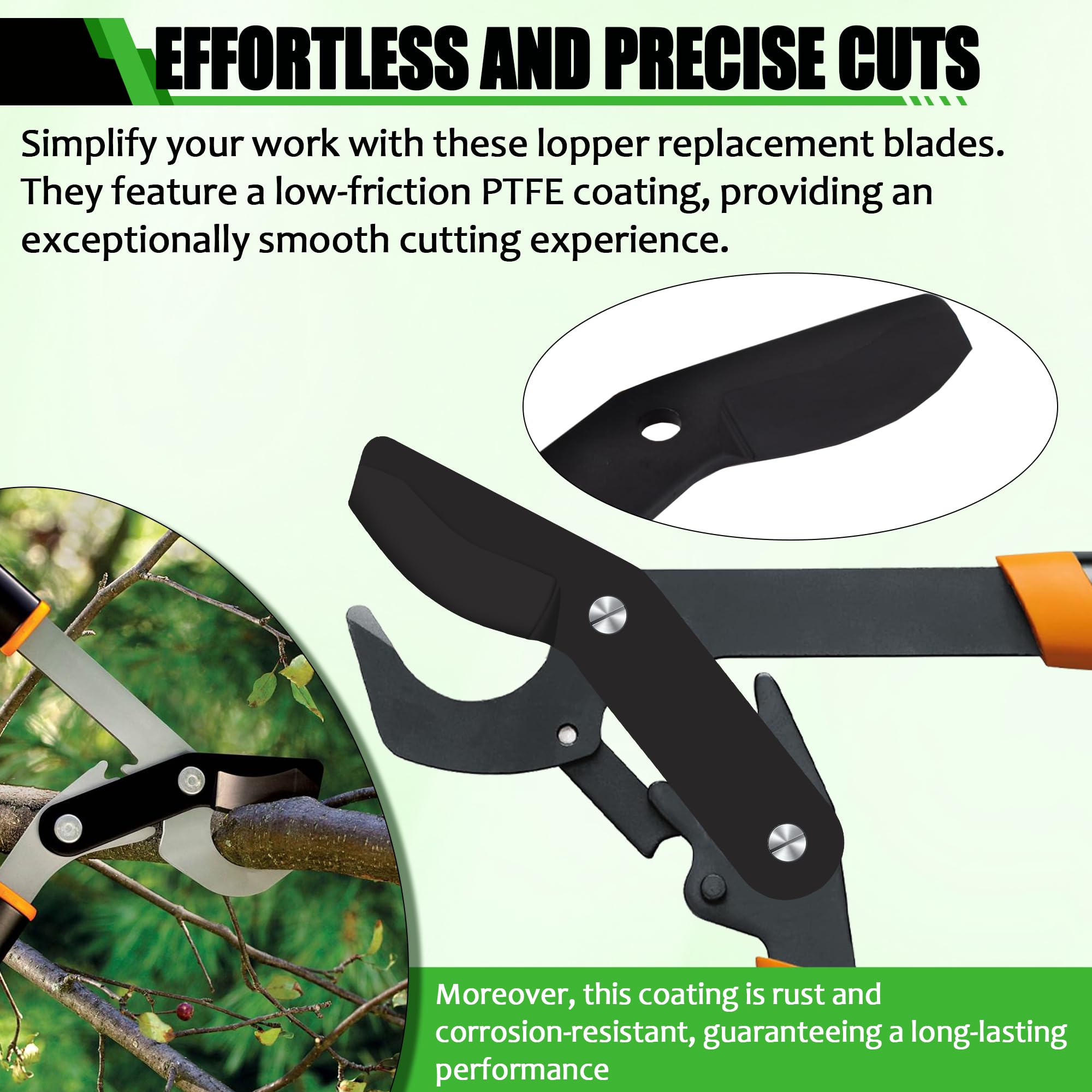(2-Pack) Fiskars Lopper Replacement Blades - Heavy Duty Steel Pruning Blades for Fiskars Garden Loppers - Perfect for Tree Trimming, Branch Cutting & Landscaping