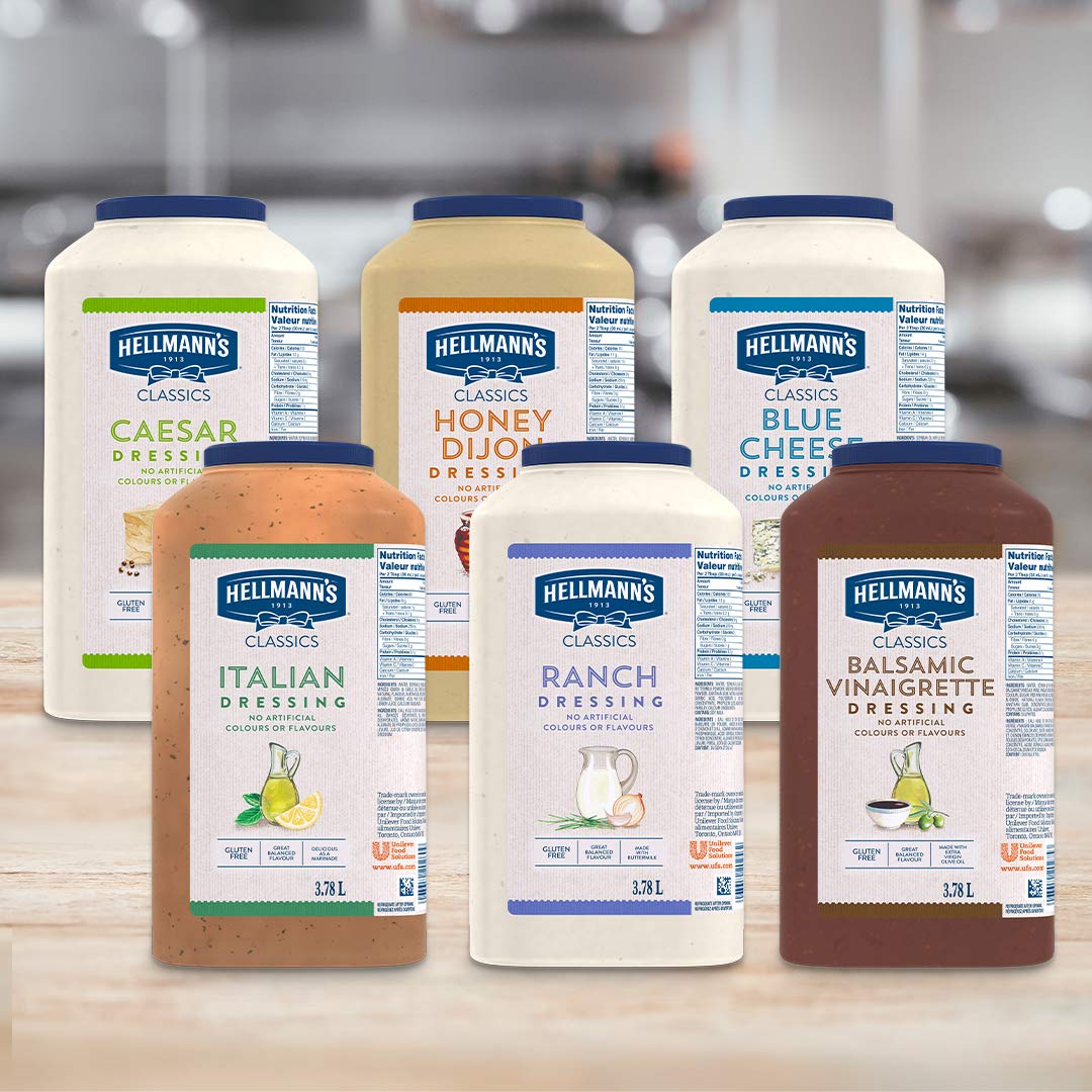 Hellmann's Blue Cheese Salad Dressing - Gluten Free, No Artificial Flavors, Natural Colors - 1 Gallon (Pack of 4) | Perfect for Restaurants, Catering & Bulk Food Service | Great for Salads, Wings & Veggie Dips
