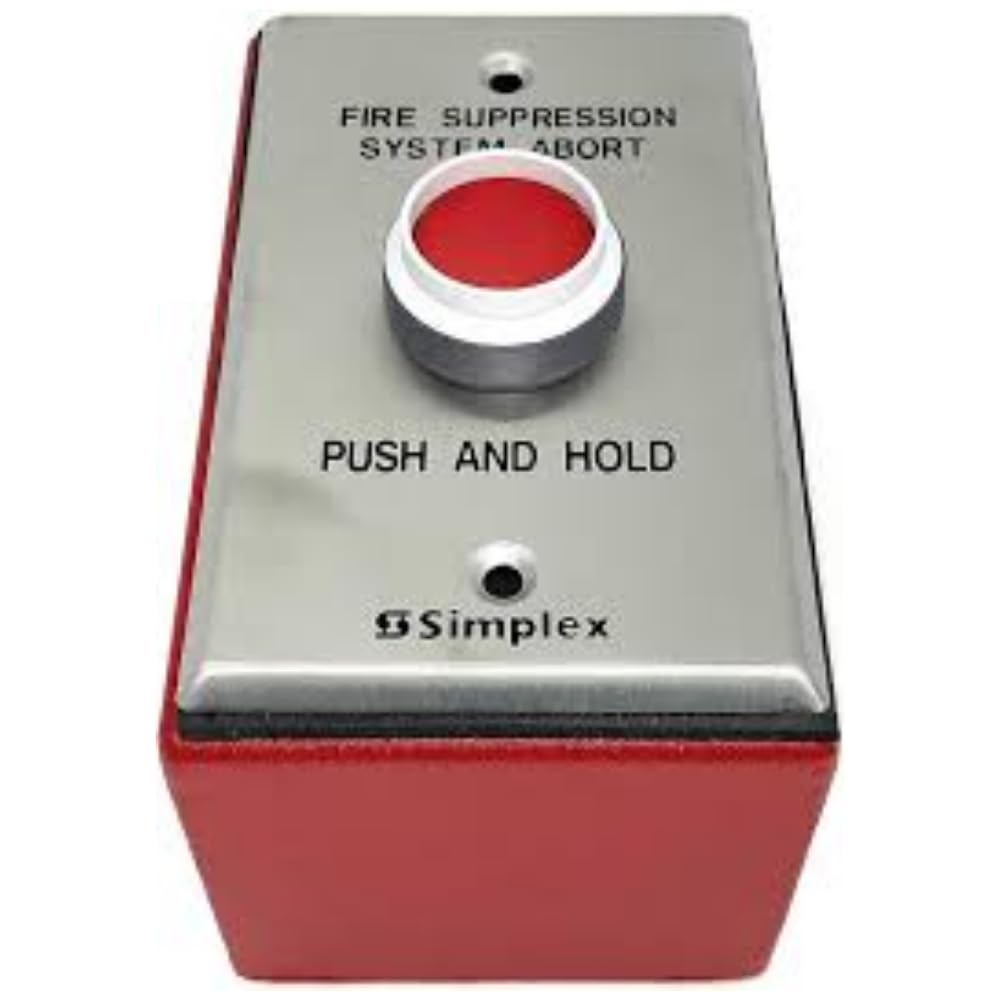 Simplex Red Push Button Switch - Style C Surface Mount (1 Count) - Manual Operation for Industrial Control Panels & Machinery