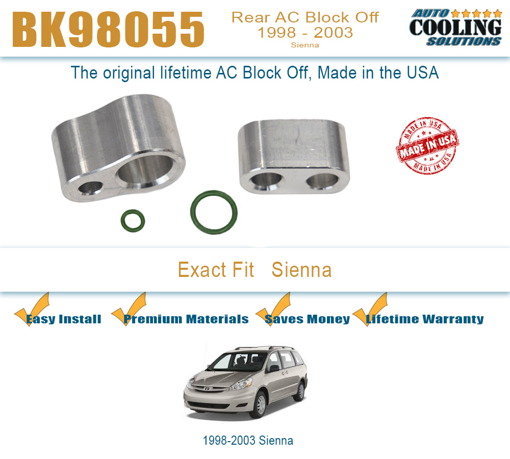 1998-2003 Toyota Sienna Rear AC Block Off Plate - Improve Cooling Efficiency & Reduce Weight for Better Performance (Perfect for AC System Upgrades & Performance Modifications)
