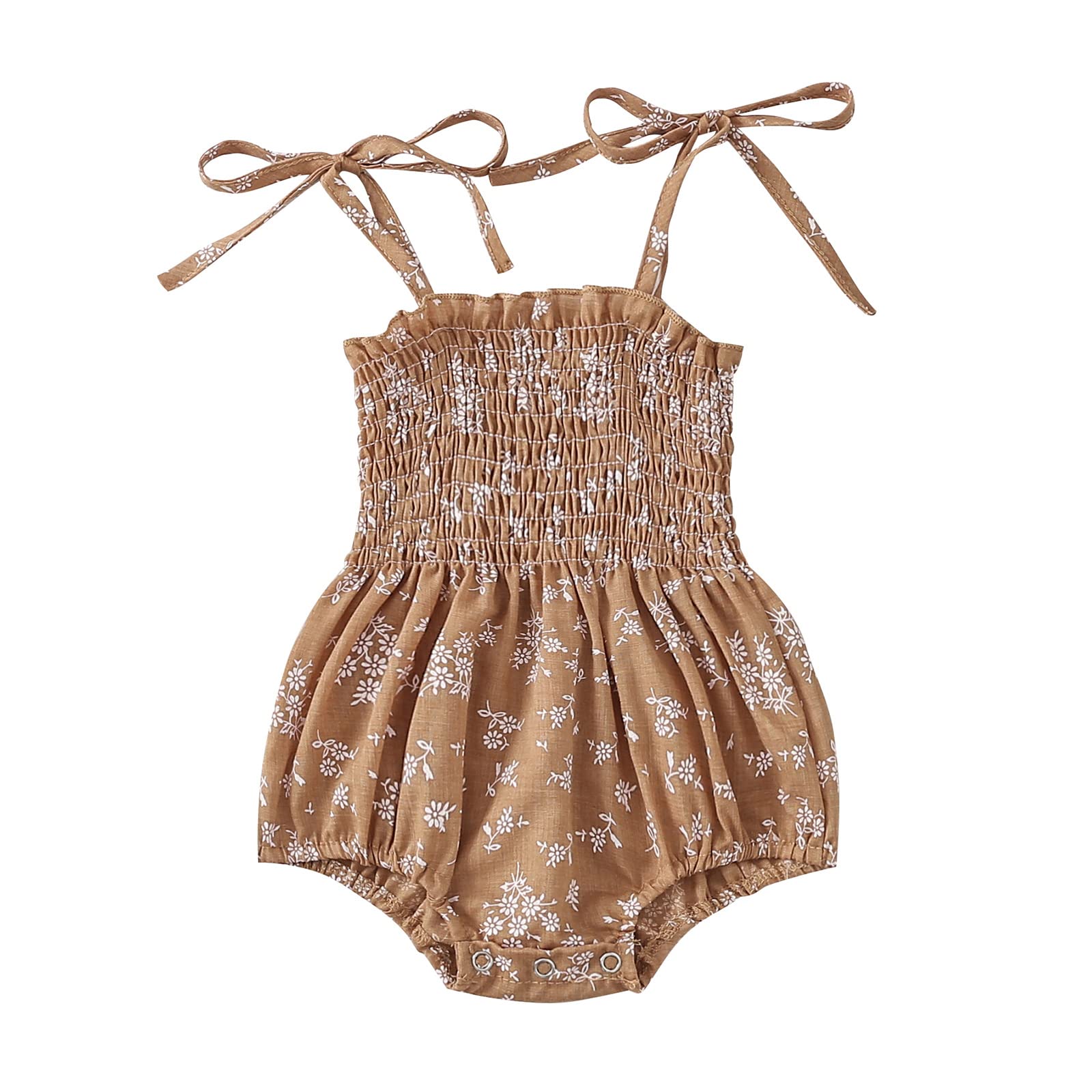 Baby Girl Floral Romper Dress - Summer Outfit for Toddlers & Infants - Big Sister Little Sister Matching Clothes Set - Perfect for Family Photos, Beach Trips & Birthday Parties