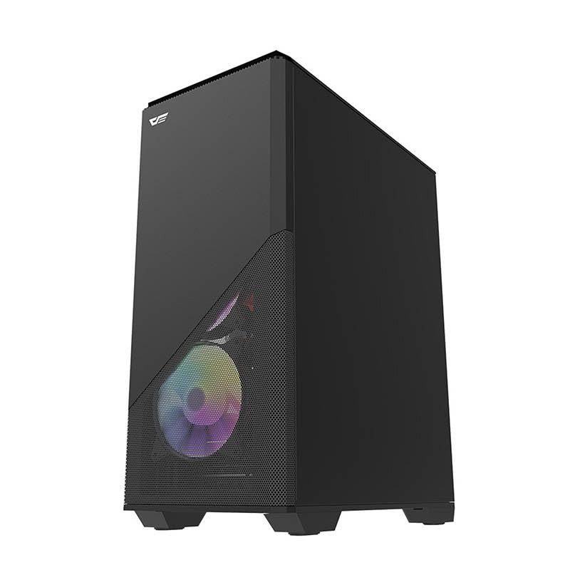 Darkflash DLC31 Mid Tower ATX PC Case - Black | High Airflow Gaming Computer Case for Custom Builds, RGB Setup & Home Office Workstations