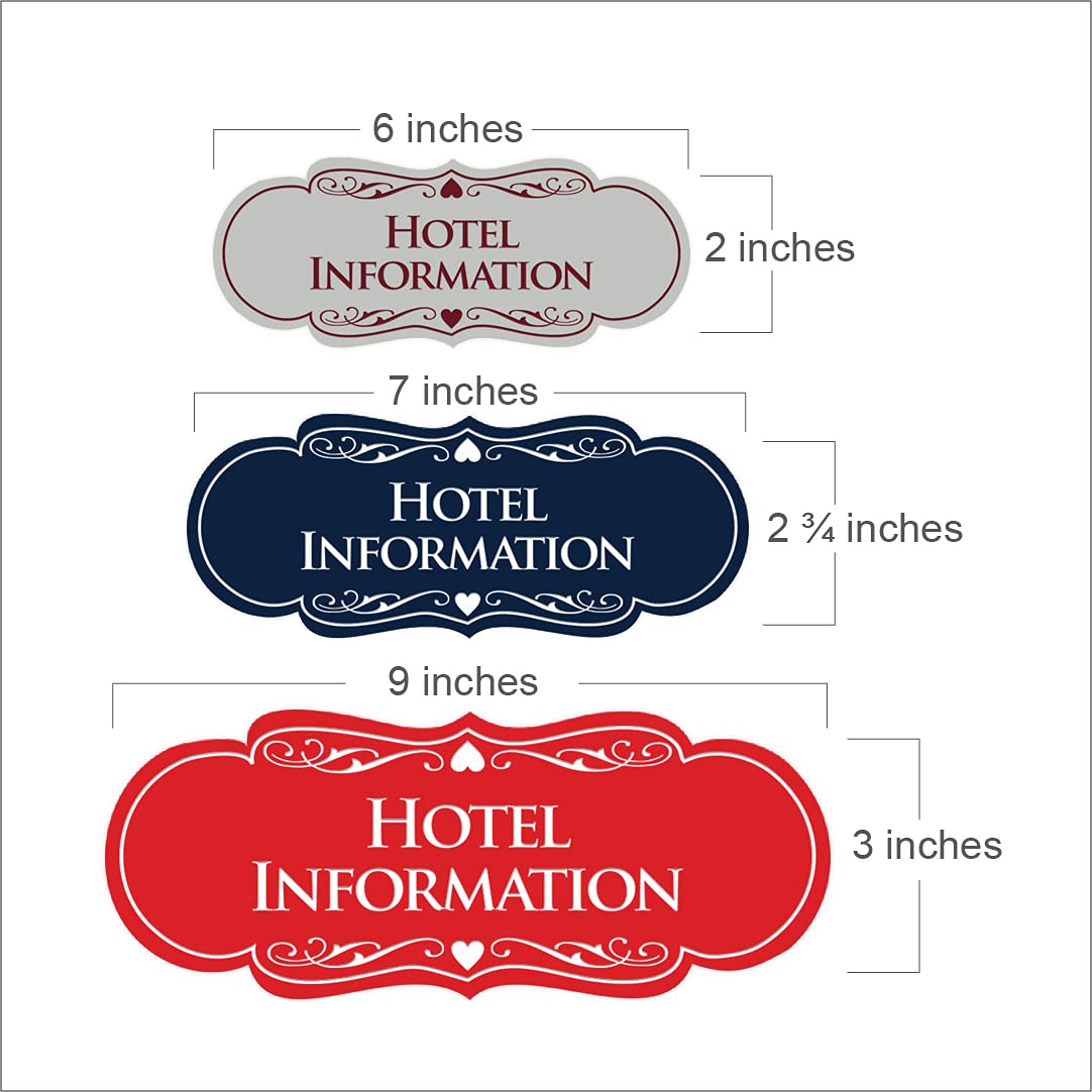 ByLITA Designer Hotel Information Sign - Ivory & Dark Brown Medium Size | Elegant Room Decor for Lobbies, Hallways & Guest Rooms