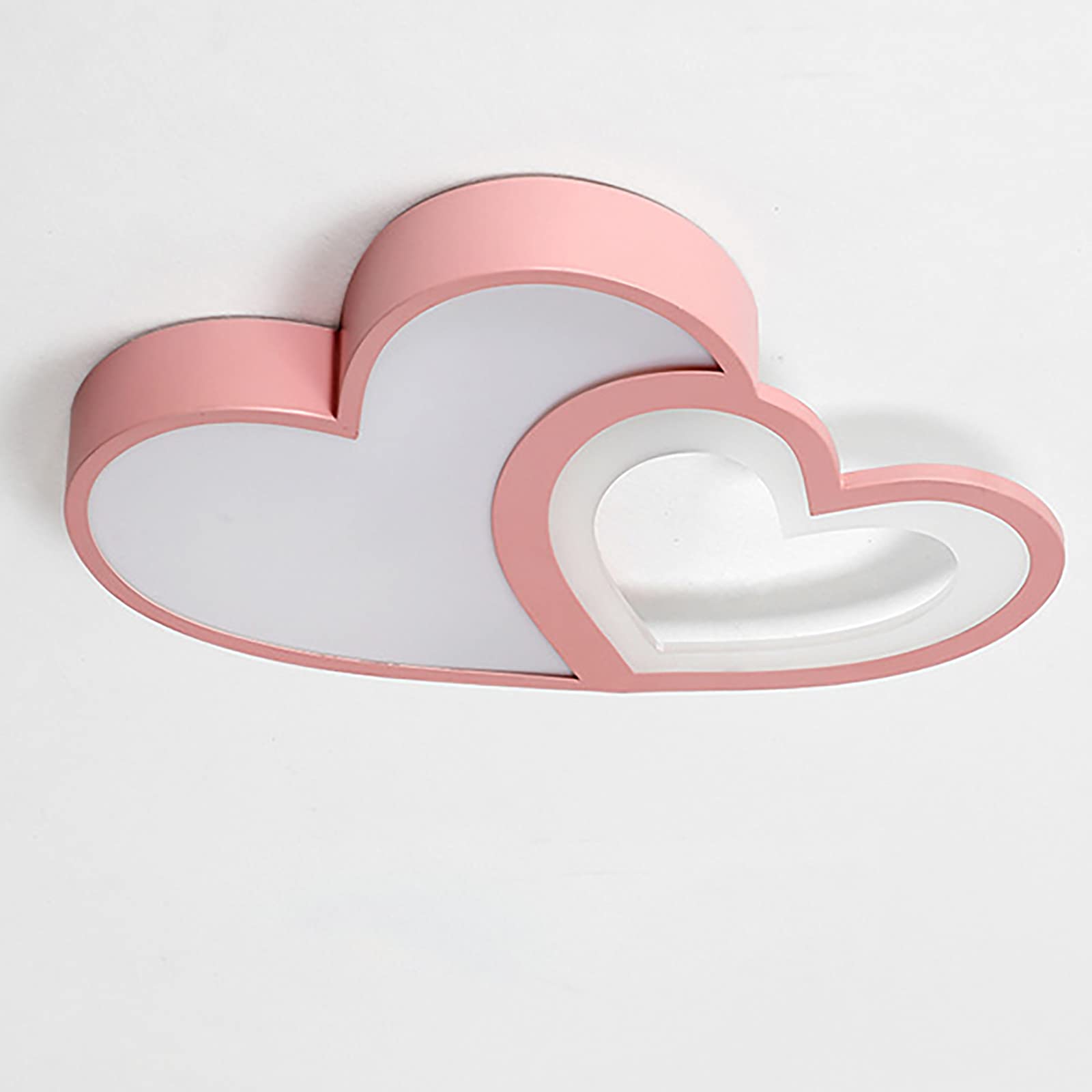 Heart-Shaped LED Flush Mount Ceiling Light - Dimmable Modern Lighting with Remote Control for Dining Room, Kids Bedroom, Nursery & Living Room | Pink Romantic Ambiance Light for Home Decor