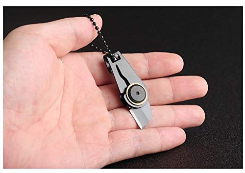 Grandey Mini Zipper Knife - Portable Folding Pocket Knife with Key Ring, Stainless Steel Blade for Outdoor Survival, Camping, Hiking & Emergency EDC Tool