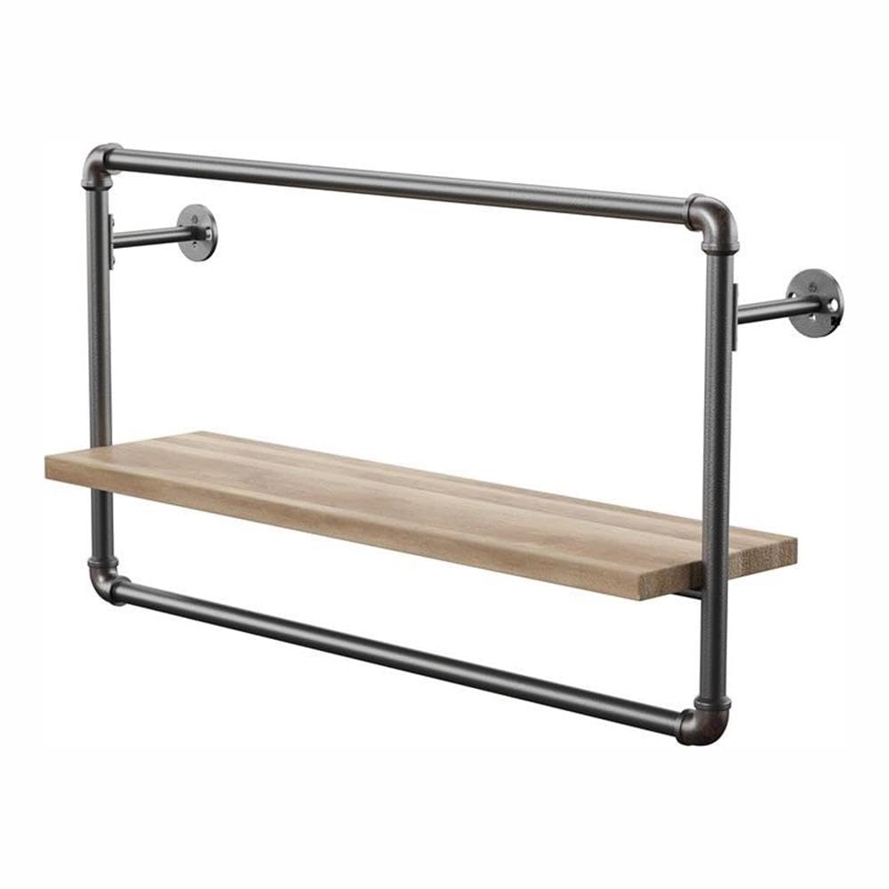 Furniture of America Alvara 27.5-Inch Metal Wall Shelf in Sand Black - Perfect for Living Room, Bedroom & Bathroom Storage & Decor
