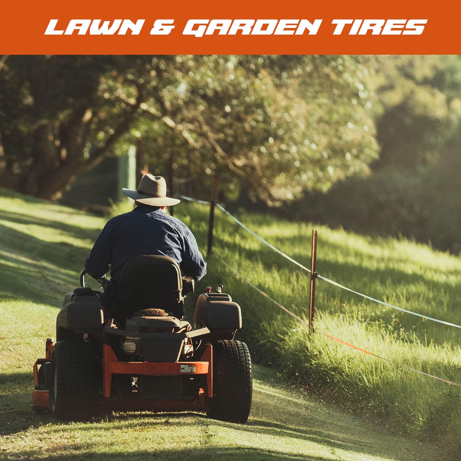 HALBERD 2-Pack 16x6.50-8 Lawn Mower Tires 4PR Turf Saver Tires - Tubeless Garden Tractor & Riding Mower Tires for Smooth Lawn Care & Landscaping