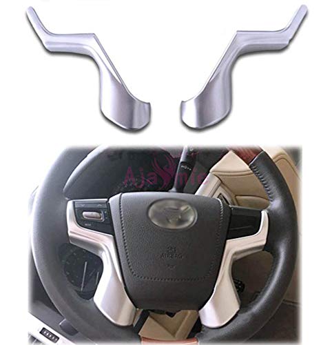 Premium Toyota Land Cruiser 200 Steering Wheel Trim Panel Overlay - Silver LC200 Accessories for 2016-2017 Models | Interior Car Styling Upgrade for Enhanced Driving Experience