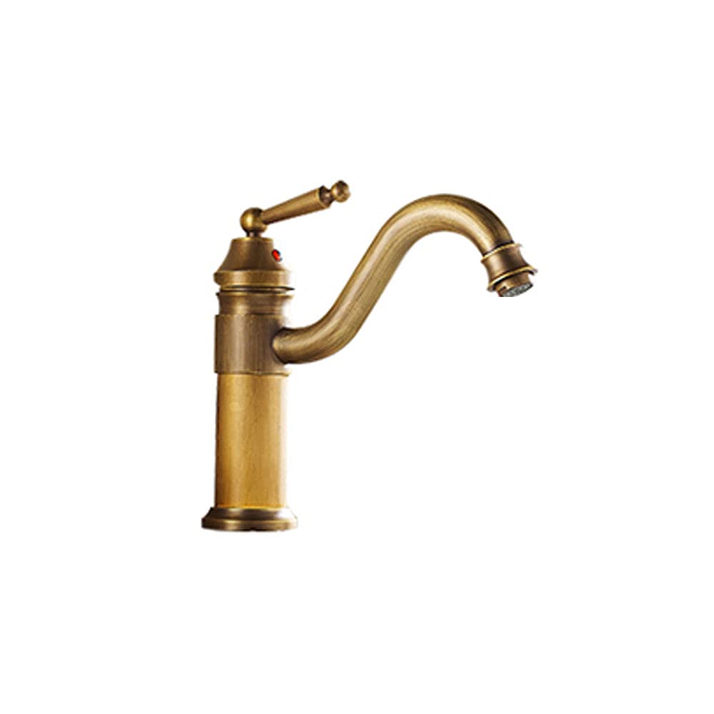 Antique Brass Kitchen Mixer Tap with Ceramic Valve - Classic Traditional Faucet for Farmhouse, Vintage & Rustic Style Kitchens - Perfect for Sink, Bar, Wet Bar & Butler Pantry