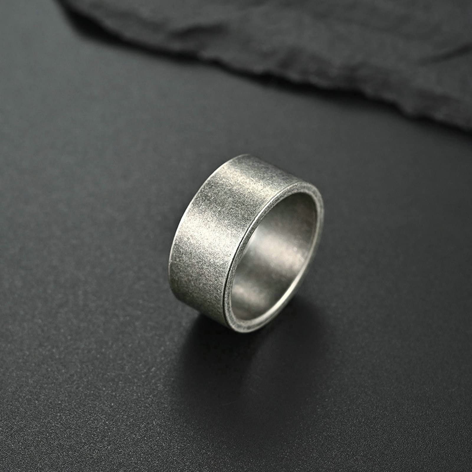 Daesar Matte Brushed 10MM Stainless Steel Men's Wedding Ring - Comfort Fit for Daily Wear