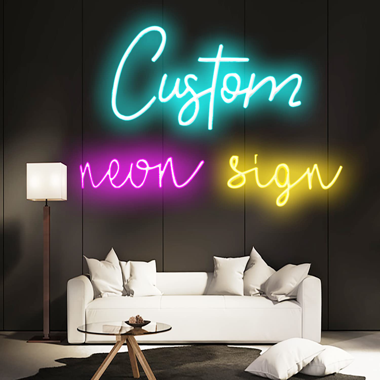 Custom LED Neon Signs - Personalized Large Neon Lights for Bedroom Wall Decor | Wedding, Birthday Party & Bar Signage | JEMESI 50