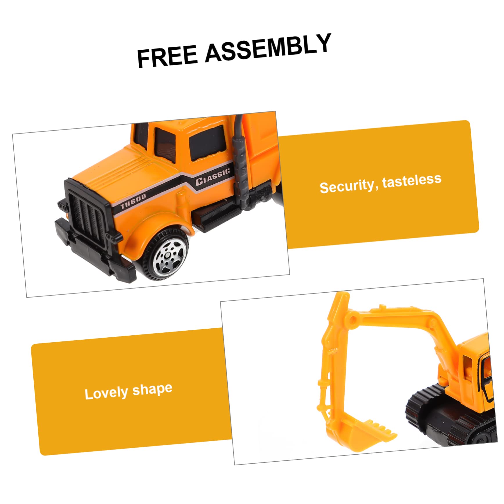 VICASKY 8-Piece Construction Vehicle Toy Set - Engineering Truck Toys, Plastic Building Car Toys for Kids - Perfect for Pretend Play, Construction Themed Parties & Early Learning Development