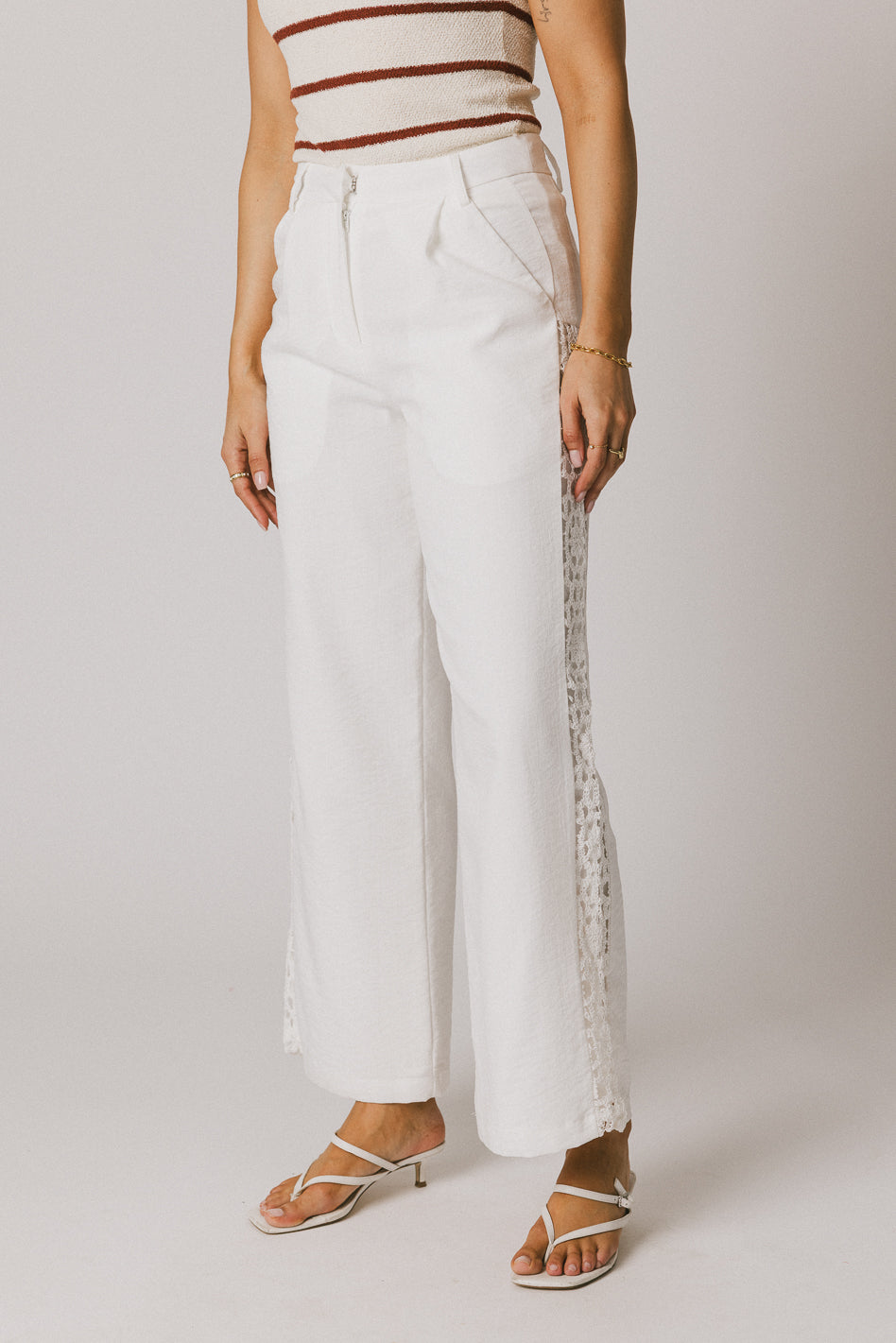 Karie Crochet Pants Women's Boho White Lace Summer Beach Pants - Perfect for Vacation, Music Festivals & Boho Chic Outfits