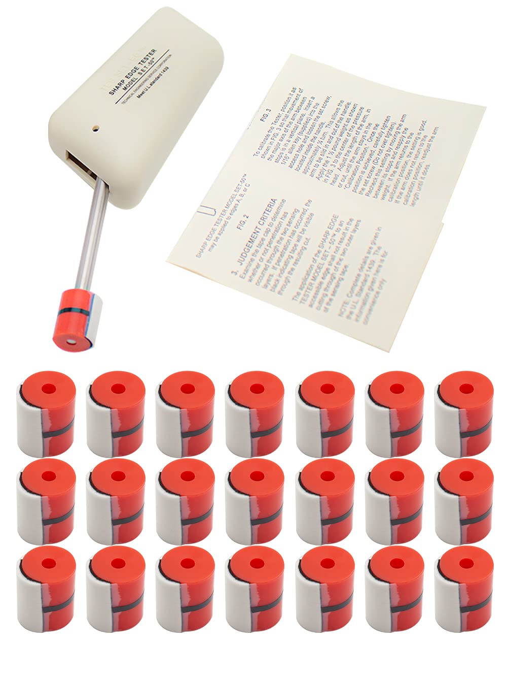 UL 1439D Sharp Edge Tester - Professional Testing Meter with 21 Pressure Testing Caps for Electrical Safety Compliance | Perfect for Laboratory, Manufacturing & Quality Control Inspections