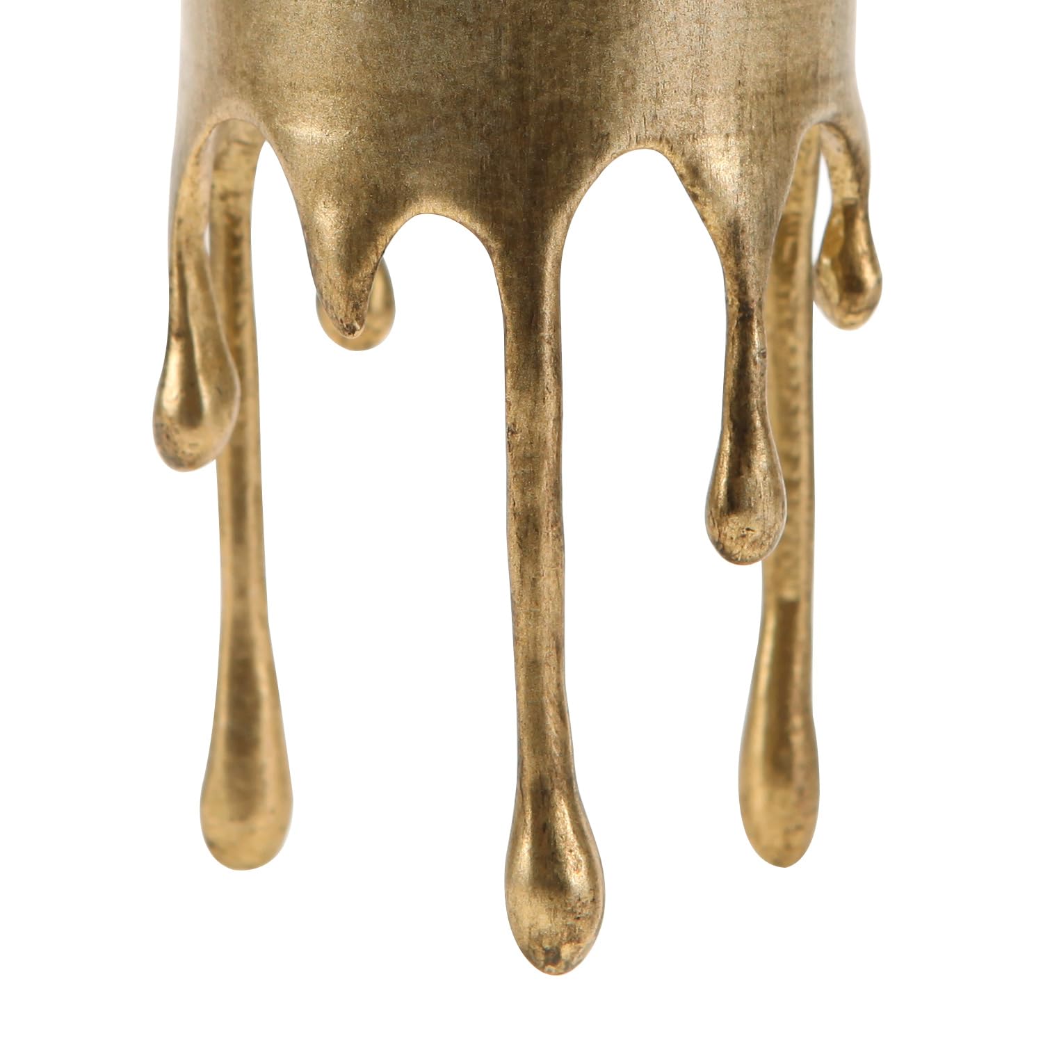 NIKKY HOME Gold Metal Tealight Candle Holders Set of 2 - Elegant Dripping Melting Design Legs for Table Centerpiece Decor | Perfect for Wedding, Dinner Party, Romantic Home Decor & Holiday Candle Displays