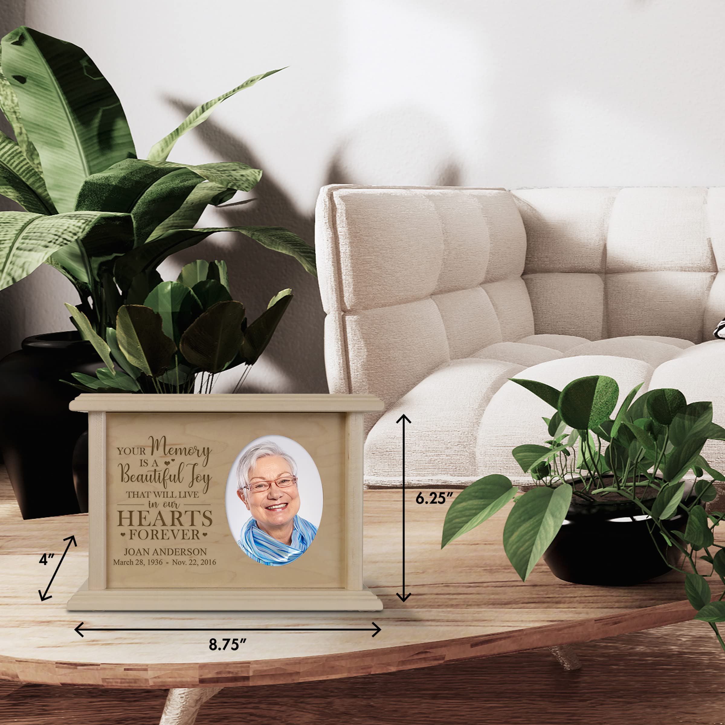 Custom Photo Wooden Urn for Ashes - Personalized Memorial Keepsake Box for Adults, Men, Women & Children - Handcrafted Cremation Urn for Human Ashes - Thoughtful Bereavement Gift for Loss of Mother, Father or Loved One | Perfect for Home Memorials, Funeral Services & Cherished Keepsakes