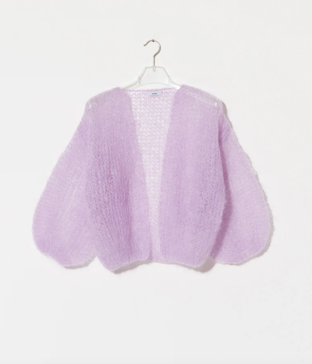 Maiami Women's Purple Lightweight Bomber Cardigan - Stylish & Comfortable Knitwear for Casual Outfits & Layering in Fall & Winter
