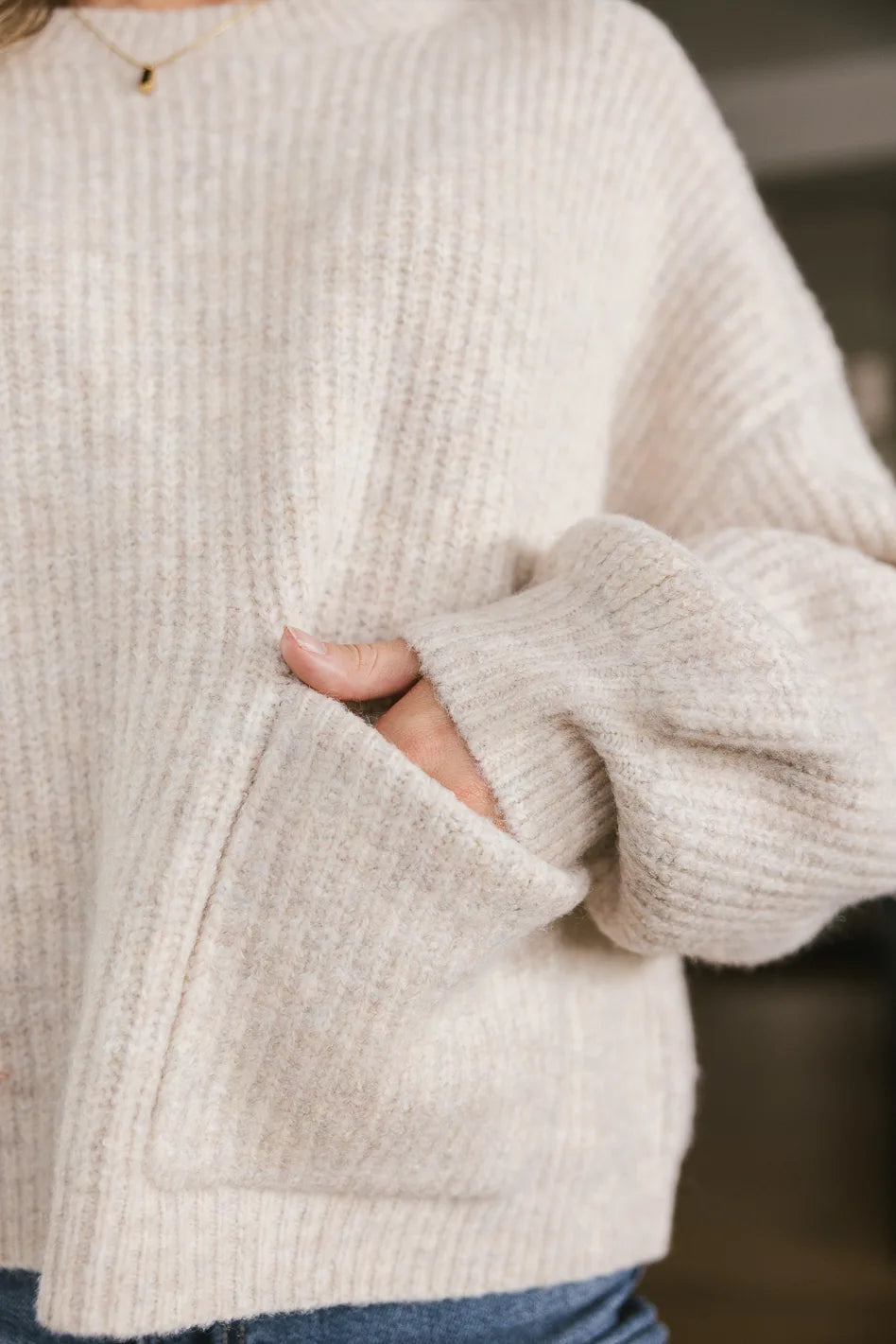 Stylish Aliyah Knit Sweater in Taupe - Cozy Women's Pullover for Fall & Winter | Perfect for Casual Outings, Office Wear & Holiday Gatherings