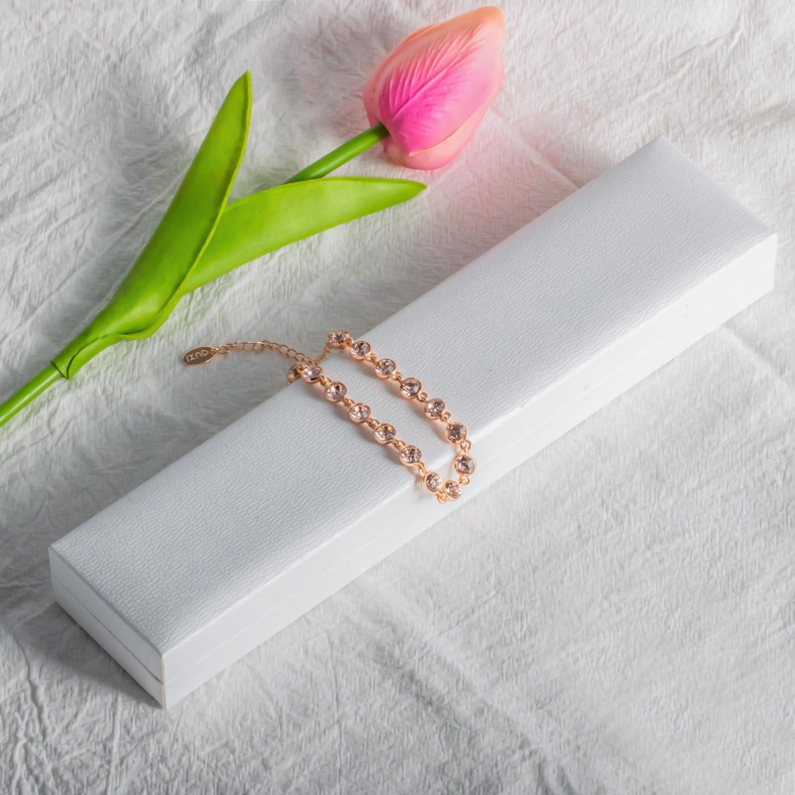 Elegant Rose Gold Bracelets for Women - 18K Gold Plated Cubic Zirconia Link Chain Jewelry Gift for Christmas, Mother's Day, Birthday, Wedding & Valentine's Day | Perfect for Date Nights, Office Wear & Special Occasions