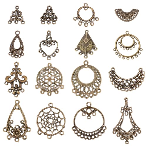 64pcs 16 Style Antique Bronze